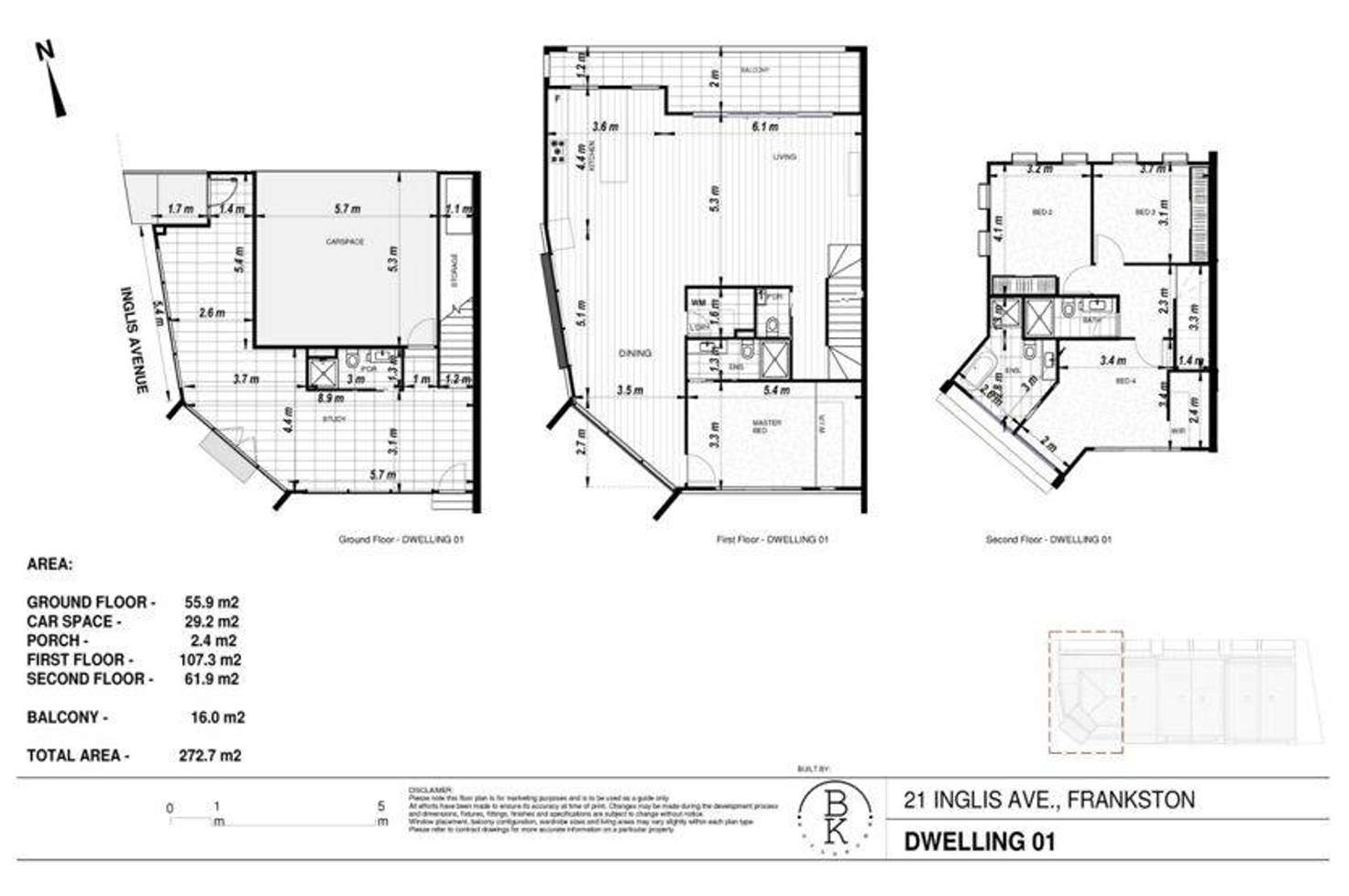 Floorplan of Homely townhouse listing, 1D Rosella Street, Frankston VIC 3199