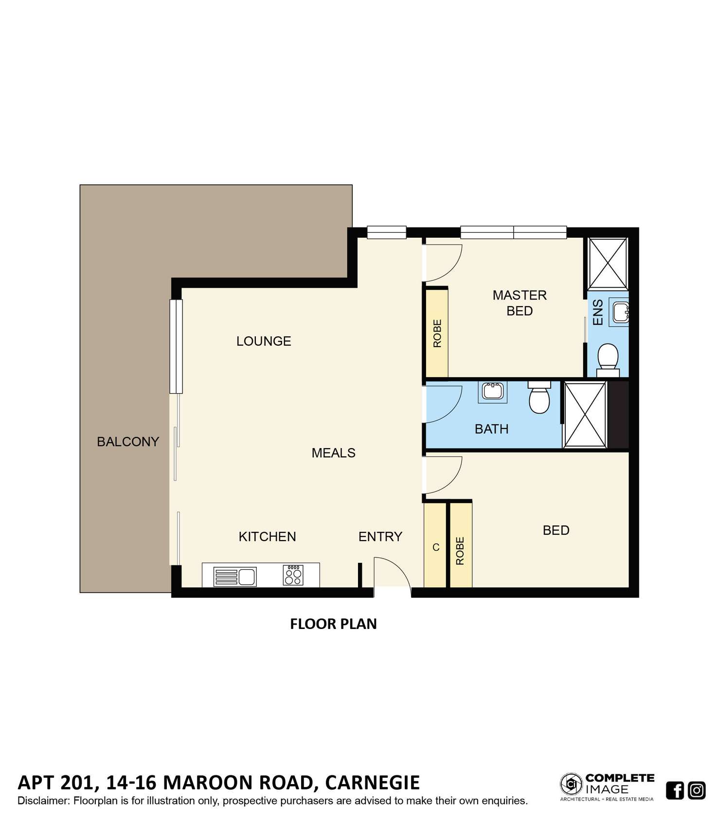 Floorplan of Homely apartment listing, 201/14 Maroona Road, Carnegie VIC 3163
