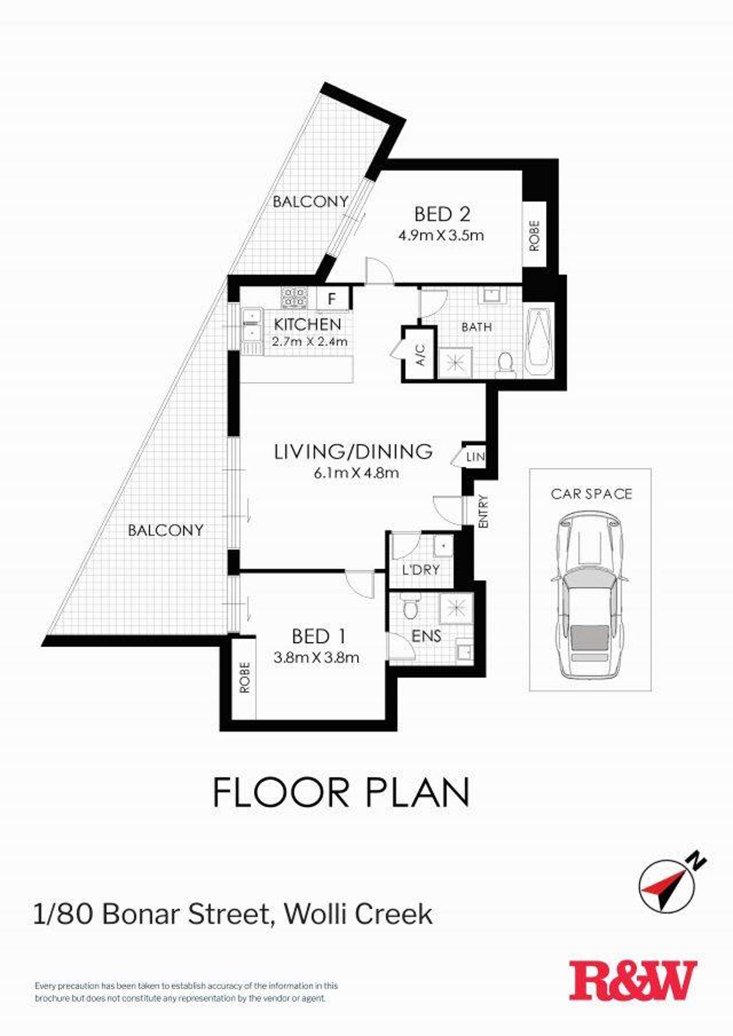 Floorplan of Homely apartment listing, 1/80 Bonar Street, Wolli Creek NSW 2205