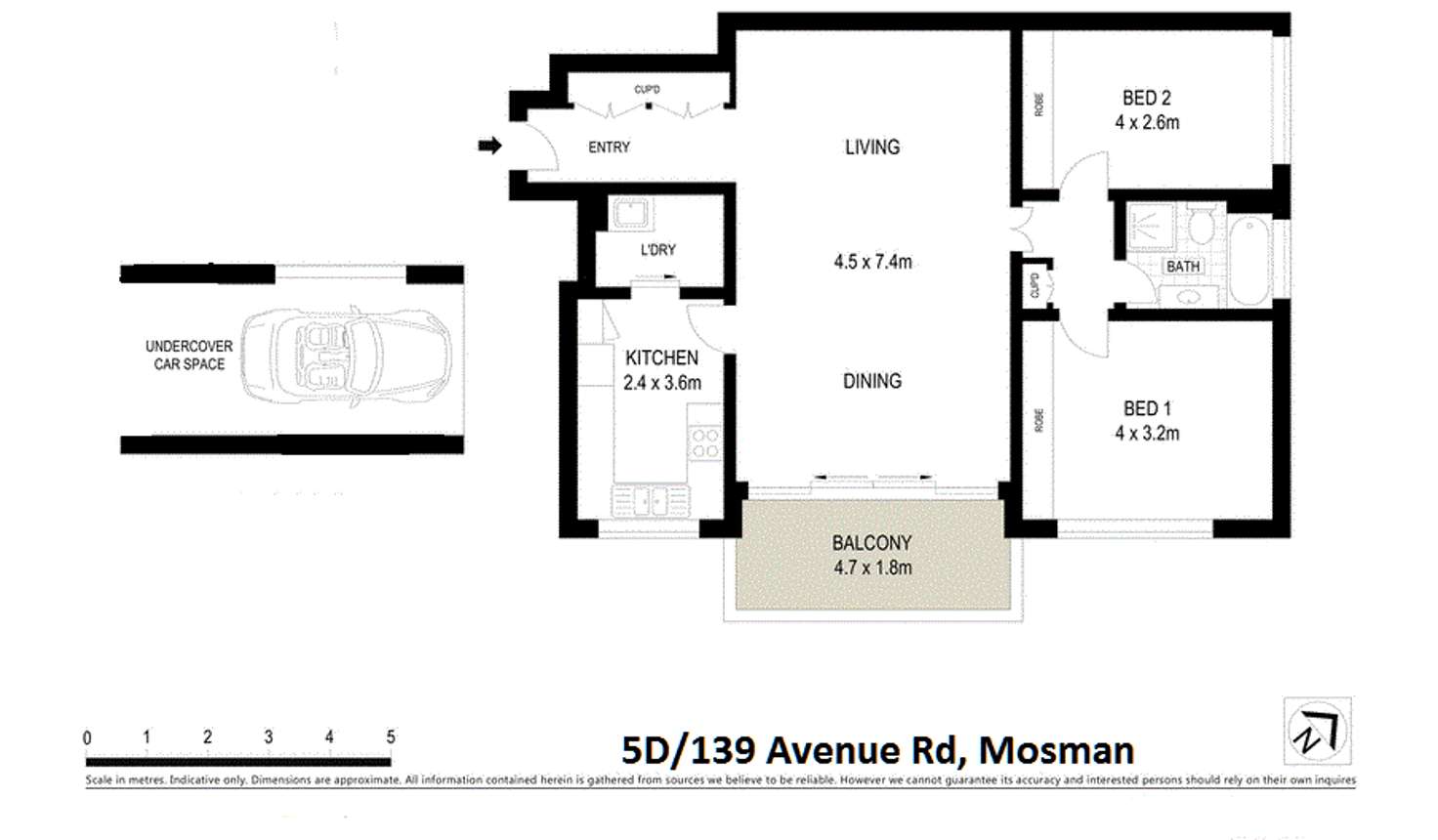 Floorplan of Homely apartment listing, 5D/139 Avenue Road, Mosman NSW 2088