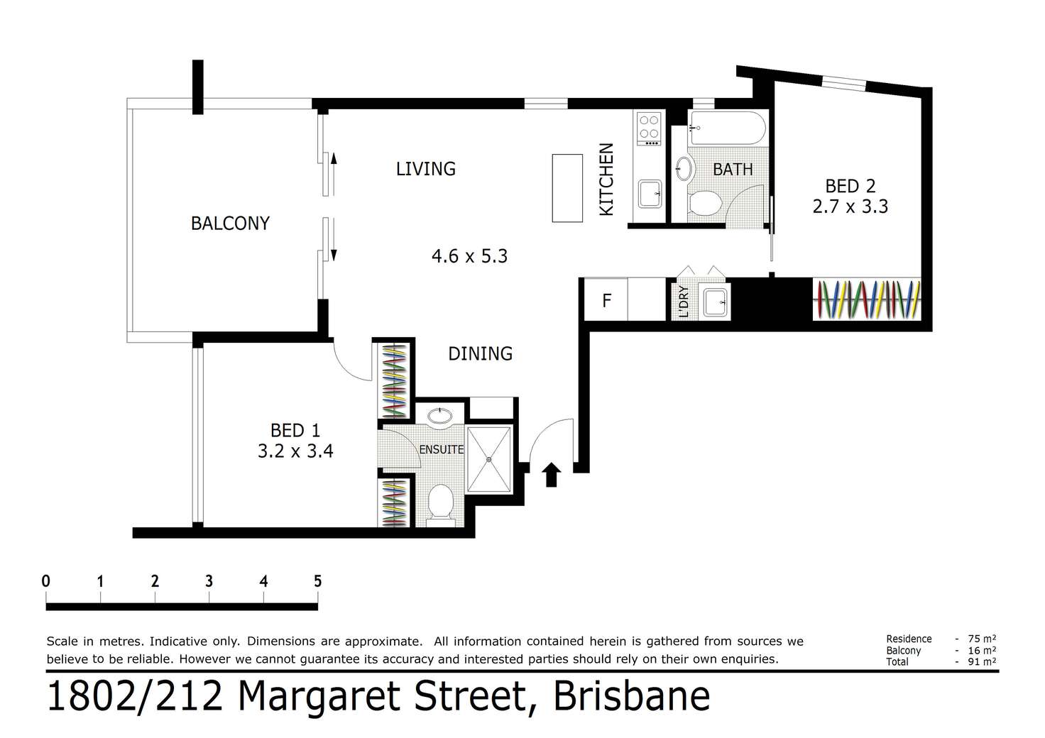 Floorplan of Homely unit listing, 1802/212 Margaret Street, Brisbane City QLD 4000