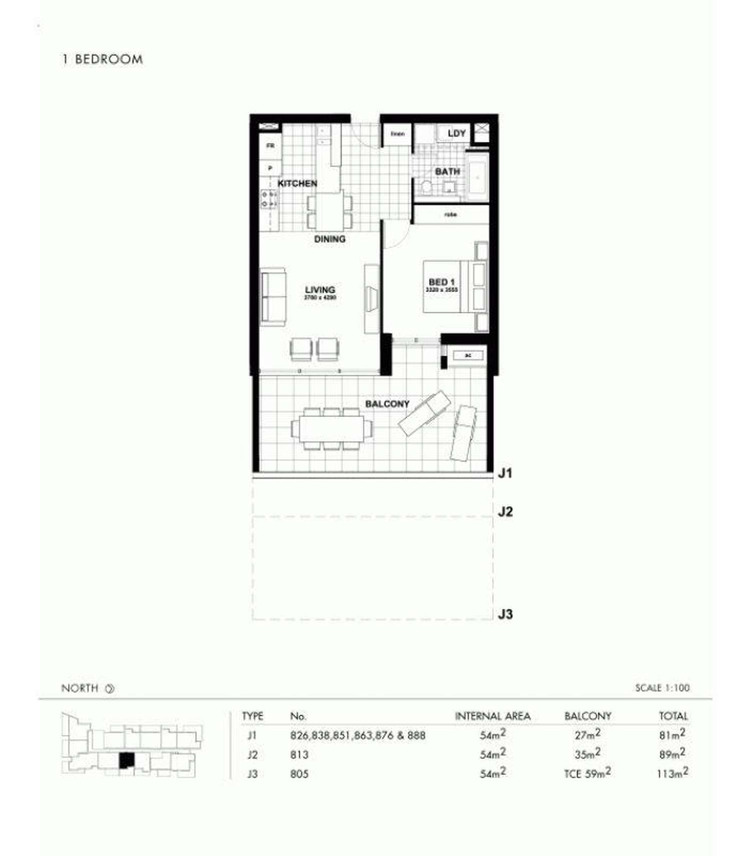 Floorplan of Homely apartment listing, 876/43 Hercules Street, Hamilton QLD 4007