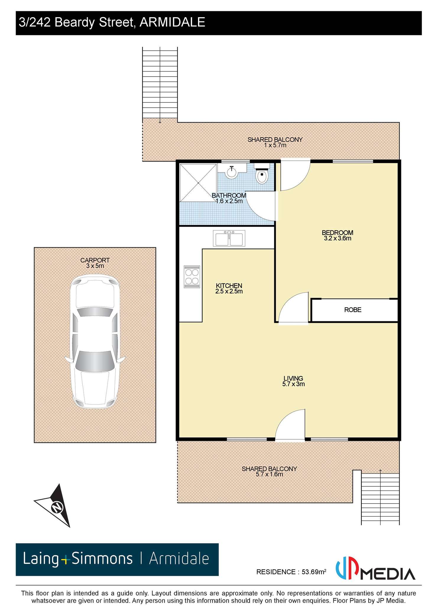 Floorplan of Homely unit listing, 3/242 Beardy Street, Armidale NSW 2350