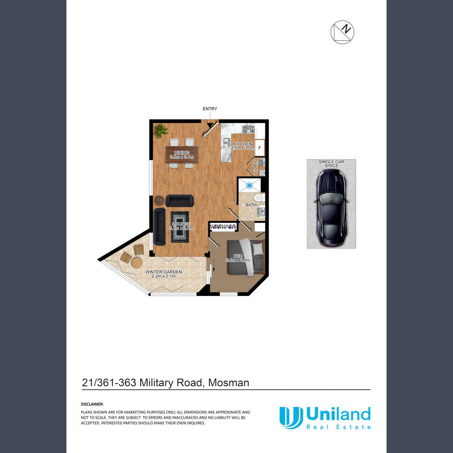 Floorplan of Homely apartment listing, 21/361-363 Military Road, Mosman NSW 2088