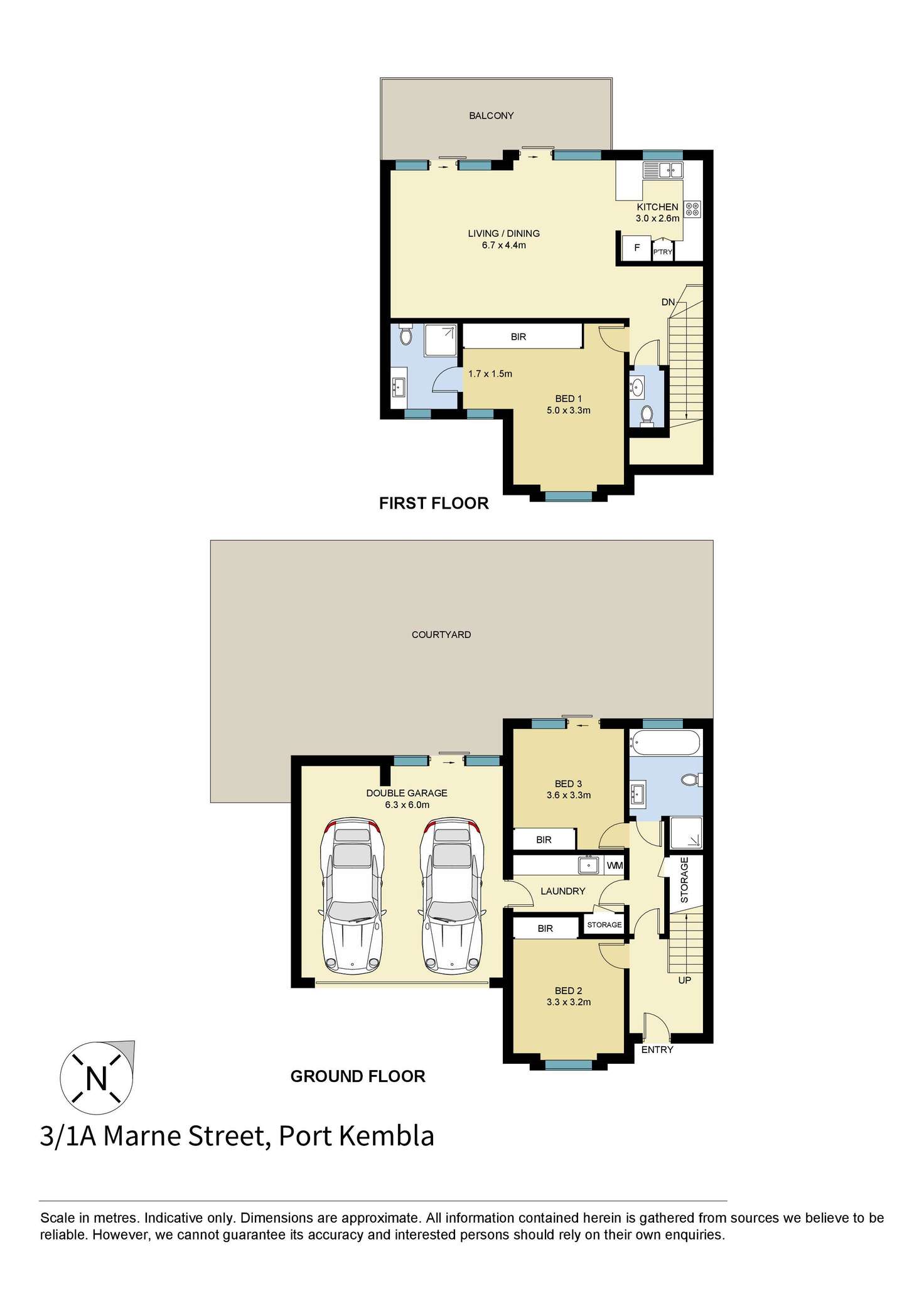 Floorplan of Homely townhouse listing, 3/1A Marne Street, Port Kembla NSW 2505