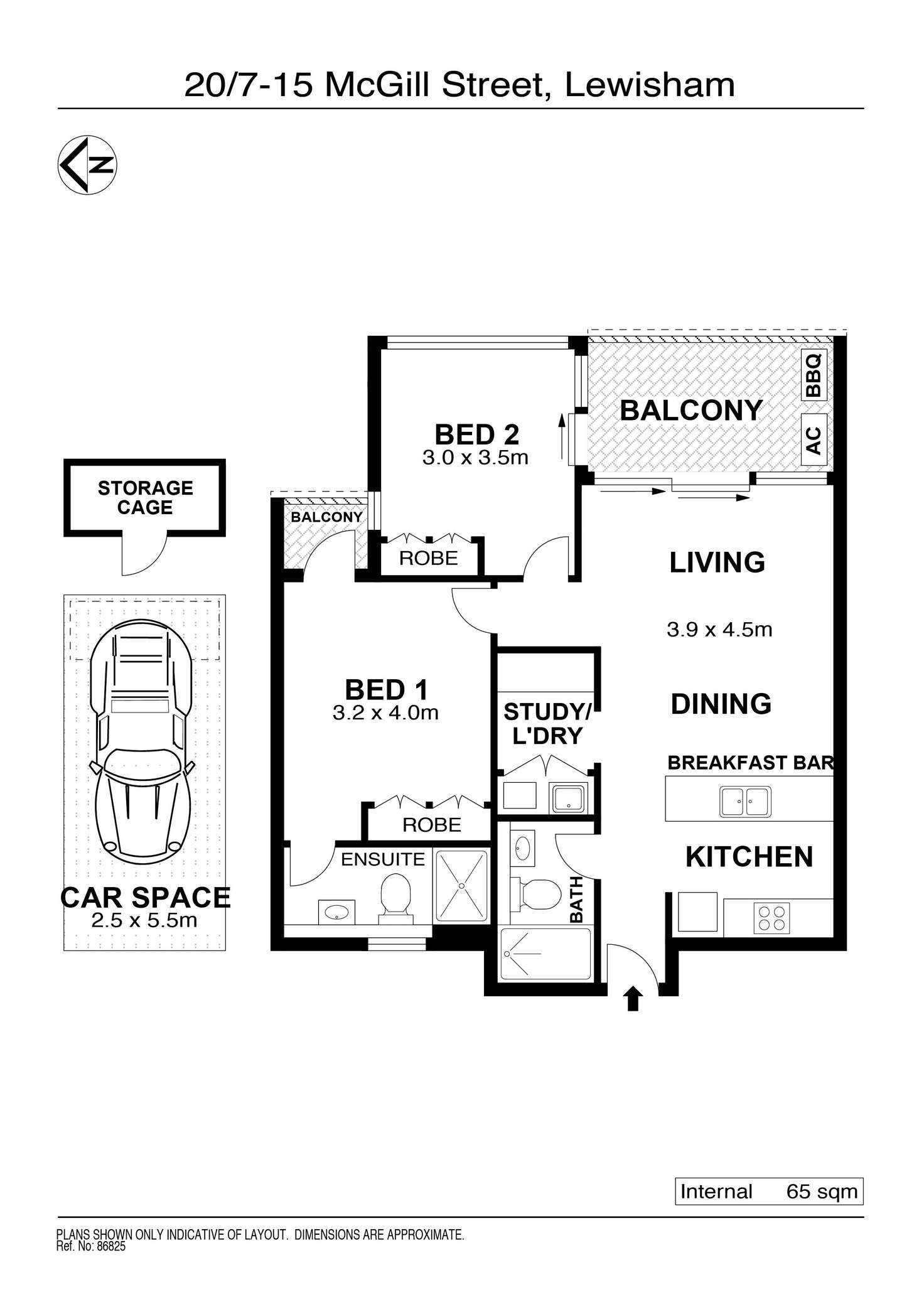 Floorplan of Homely unit listing, 20/7-15 McGill Street, Lewisham NSW 2049