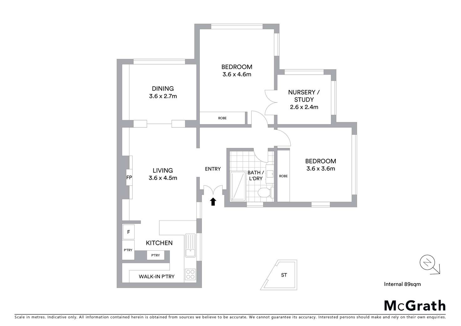 Floorplan of Homely apartment listing, 3/58 Grey Street, St Kilda VIC 3182