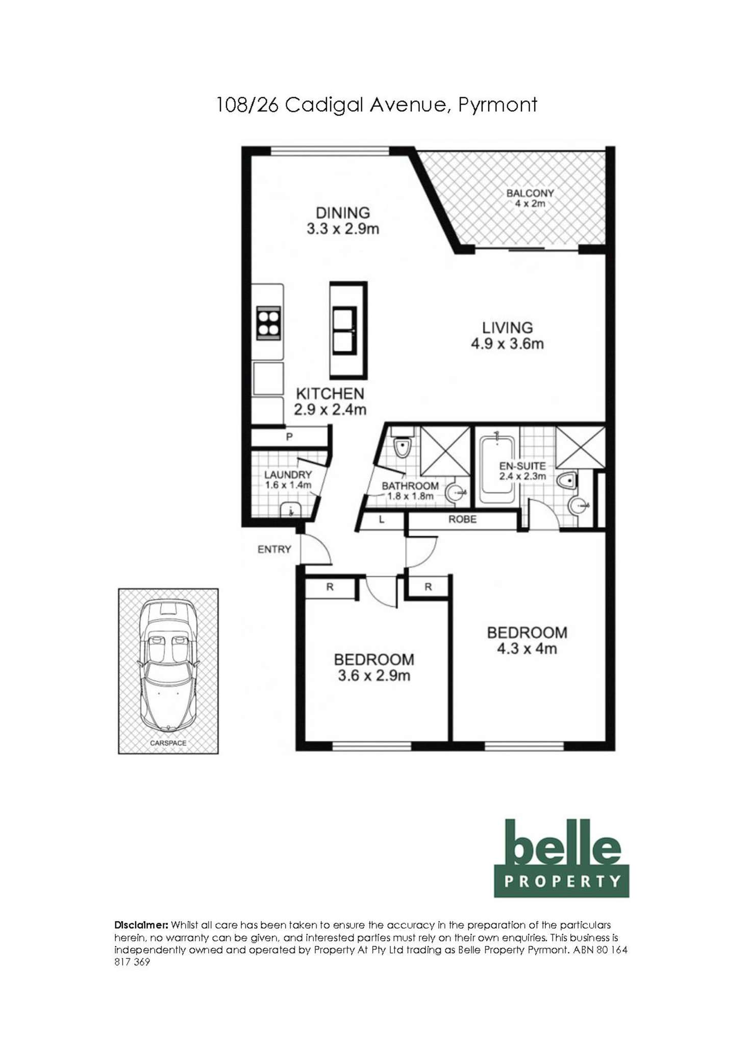 Floorplan of Homely apartment listing, 108/26 Cadigal Avenue, Pyrmont NSW 2009