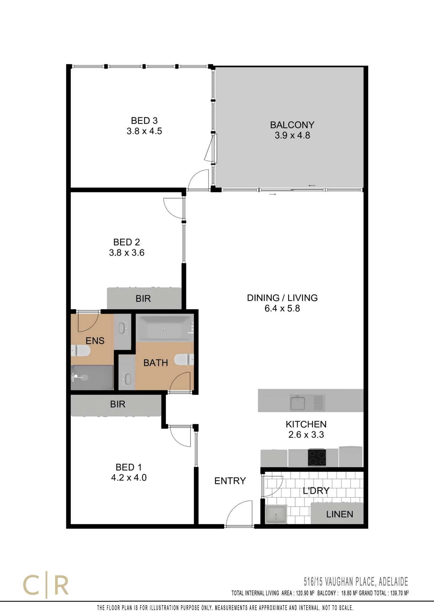 Floorplan of Homely apartment listing, 516/15 Vaughan Place, Adelaide SA 5000