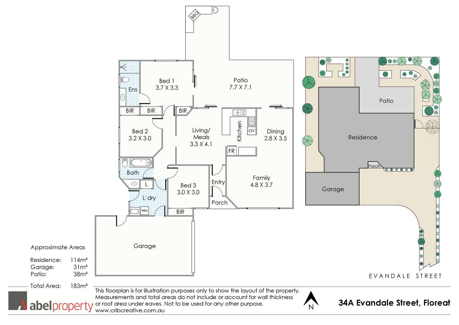 Floorplan of Homely house listing, 34A Evandale Street, Floreat WA 6014