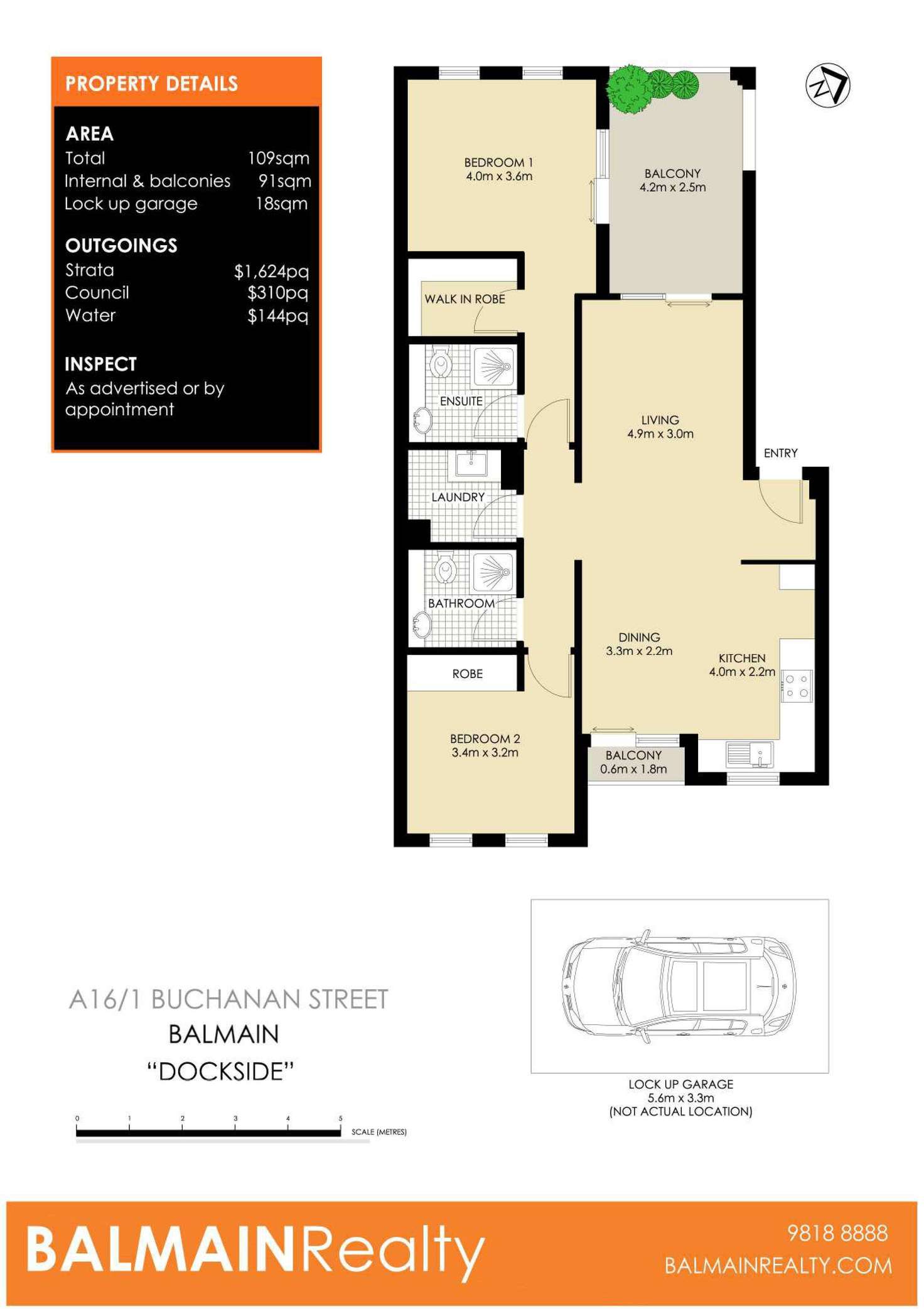 Floorplan of Homely apartment listing, A16/1 Buchanan Street, Balmain NSW 2041