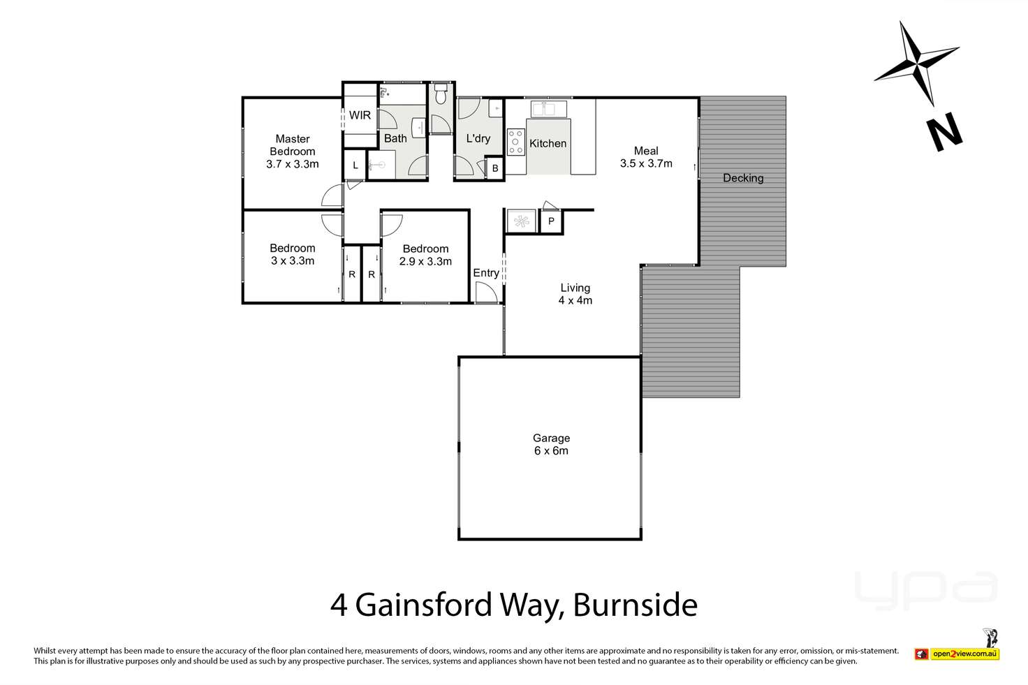 Floorplan of Homely house listing, 4 Gainsford Way, Burnside VIC 3023