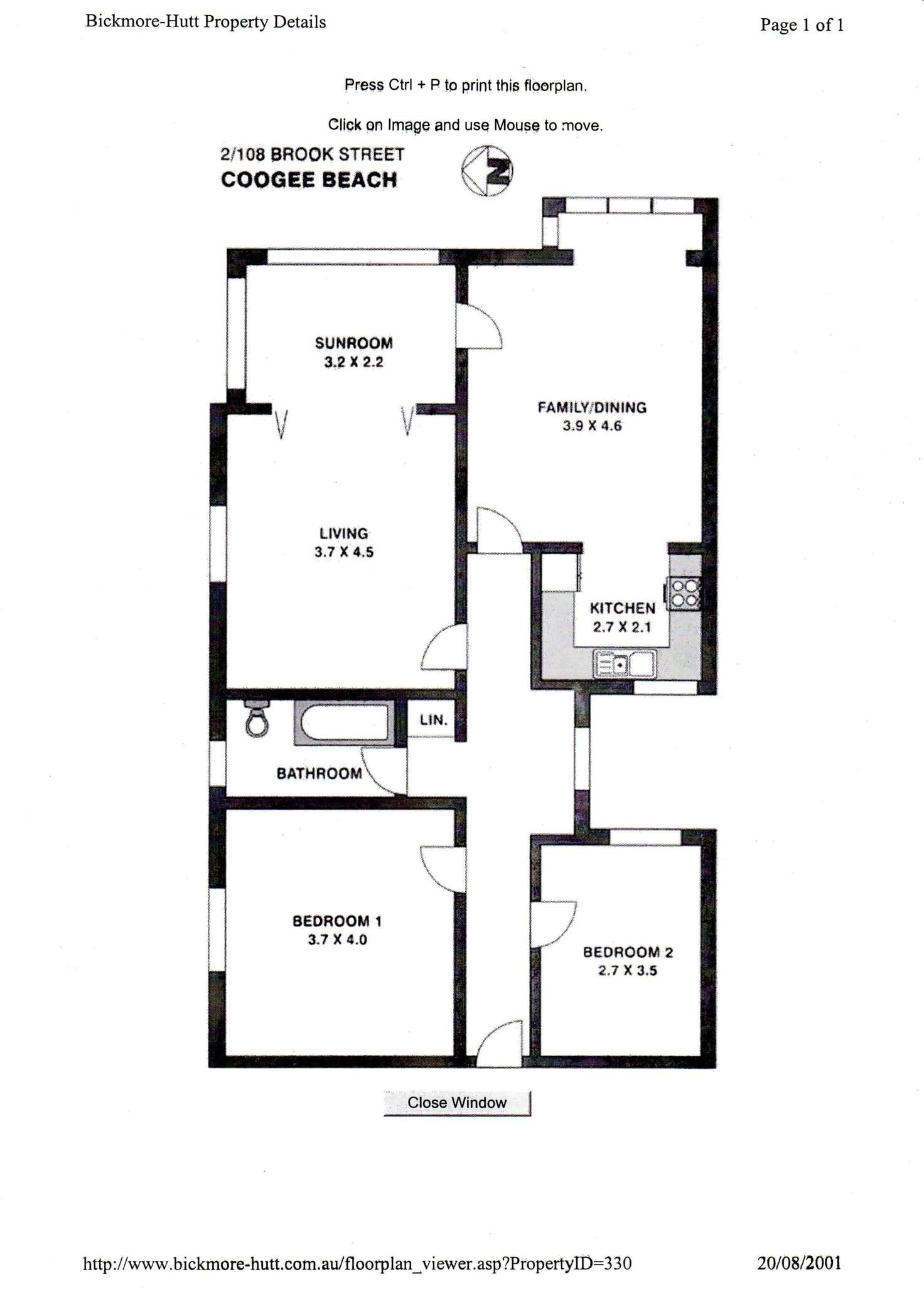 Floorplan of Homely apartment listing, 2/108 Brook Street, Coogee NSW 2034