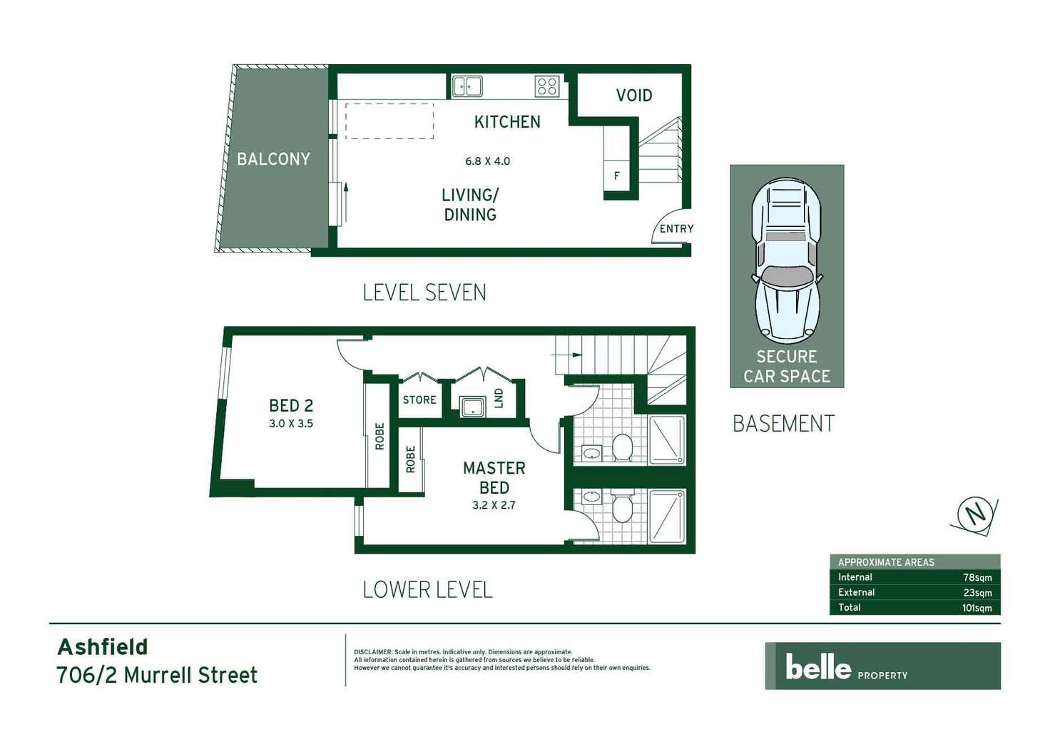 Floorplan of Homely apartment listing, 706/2 Murrell Street, Ashfield NSW 2131
