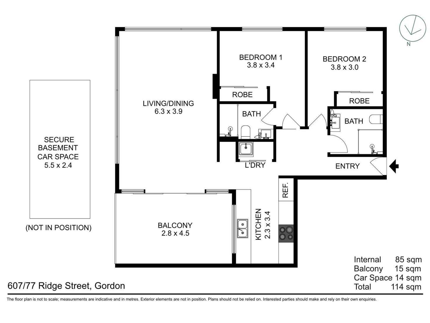 Floorplan of Homely apartment listing, 607/77 Ridge Street, Gordon NSW 2072