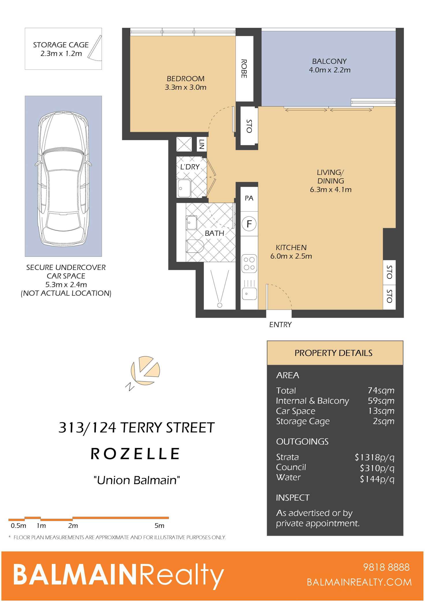 Floorplan of Homely apartment listing, 313/124 Terry Street, Rozelle NSW 2039