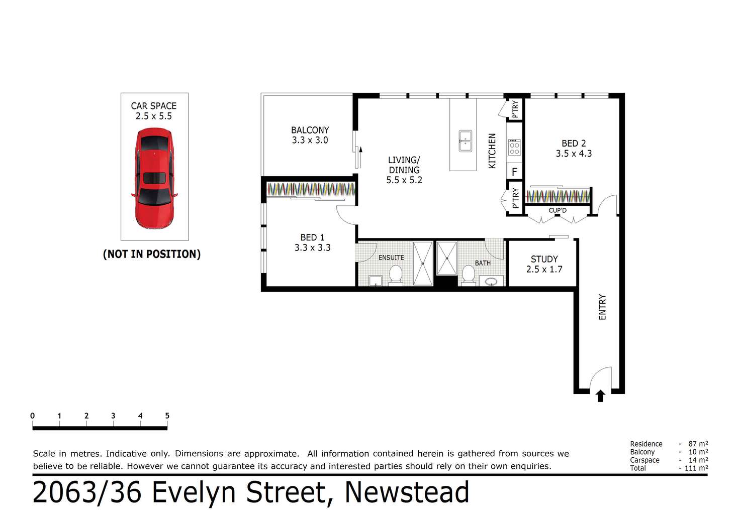 Floorplan of Homely apartment listing, 2063/36 Evelyn Street, Newstead QLD 4006