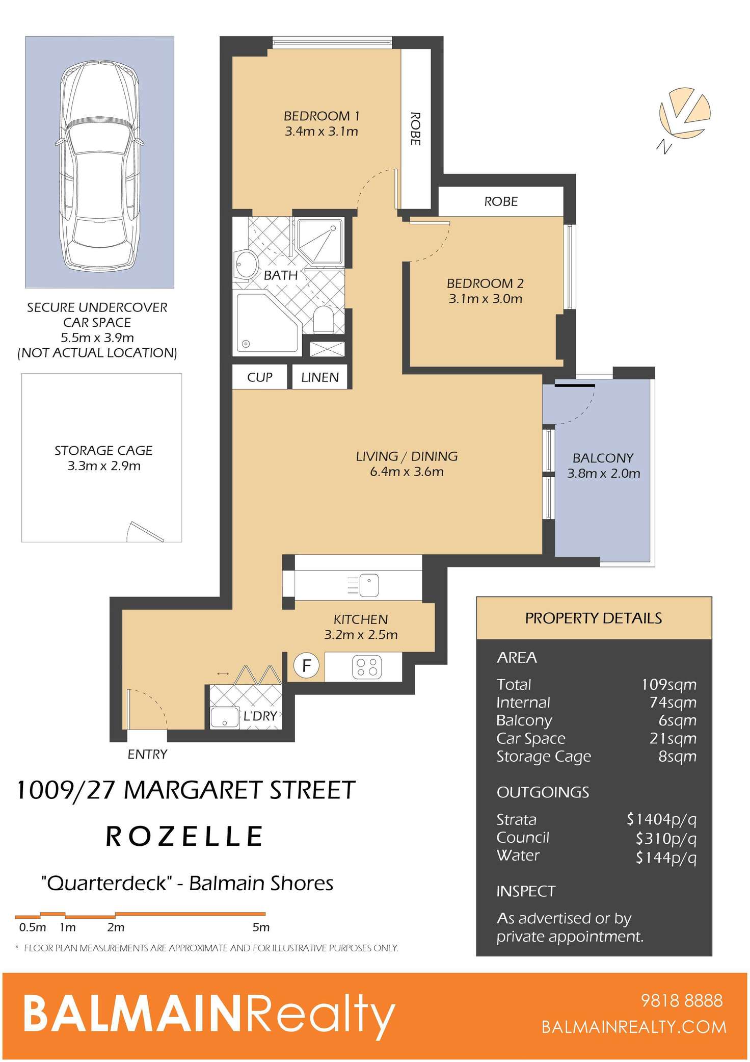 Floorplan of Homely apartment listing, 1009/27 Margaret Street, Rozelle NSW 2039