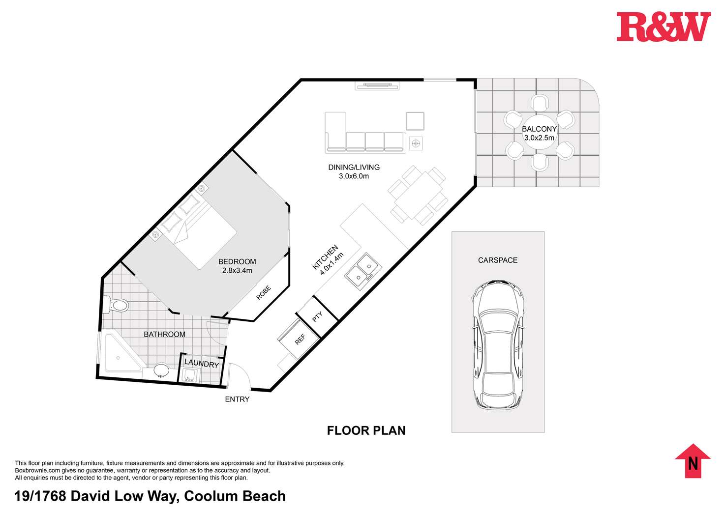 Floorplan of Homely unit listing, 19/1768 David Low Way, Coolum Beach QLD 4573