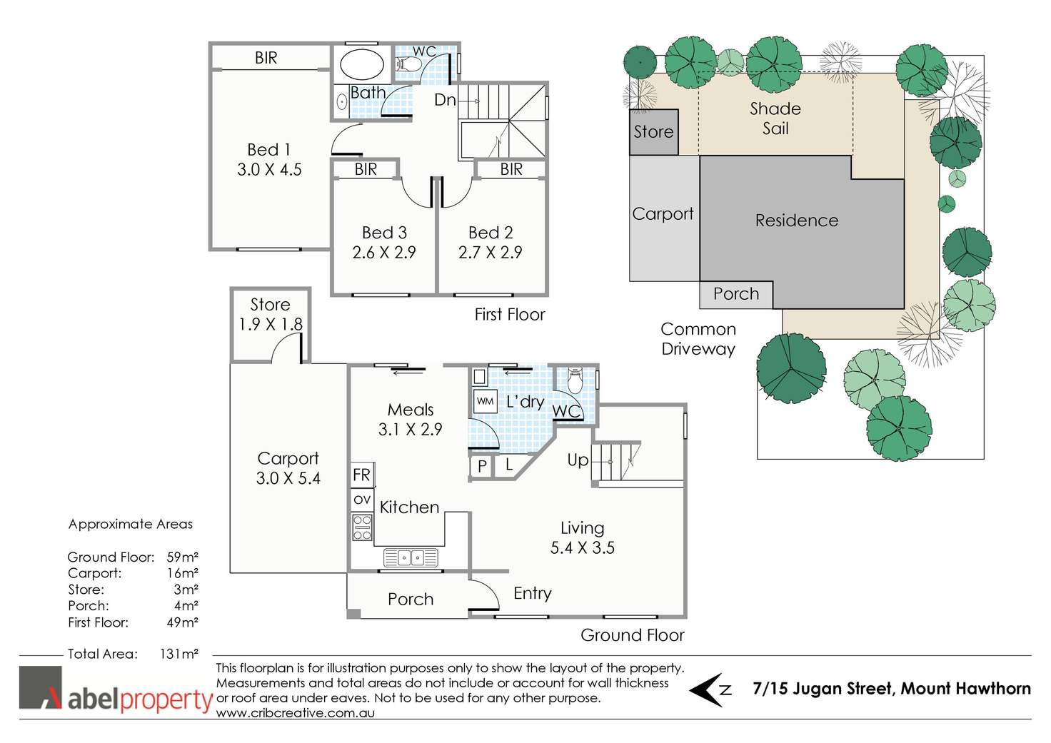 Floorplan of Homely townhouse listing, 7/15 Jugan Street, Mount Hawthorn WA 6016