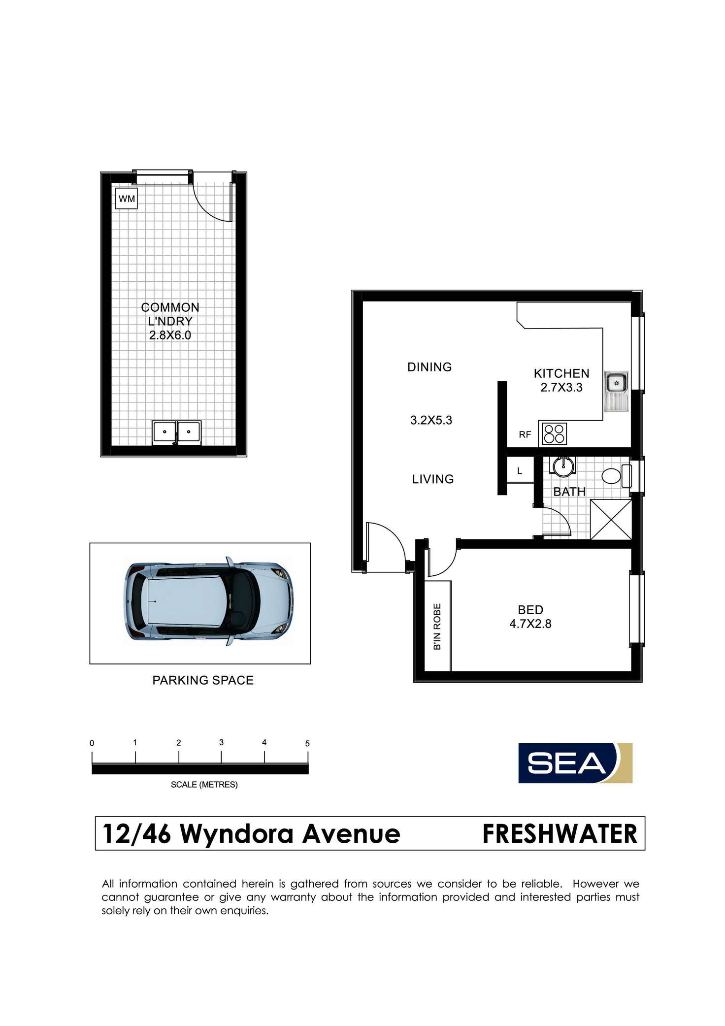 Floorplan of Homely unit listing, 12/46 Wyndora Avenue, Freshwater NSW 2096