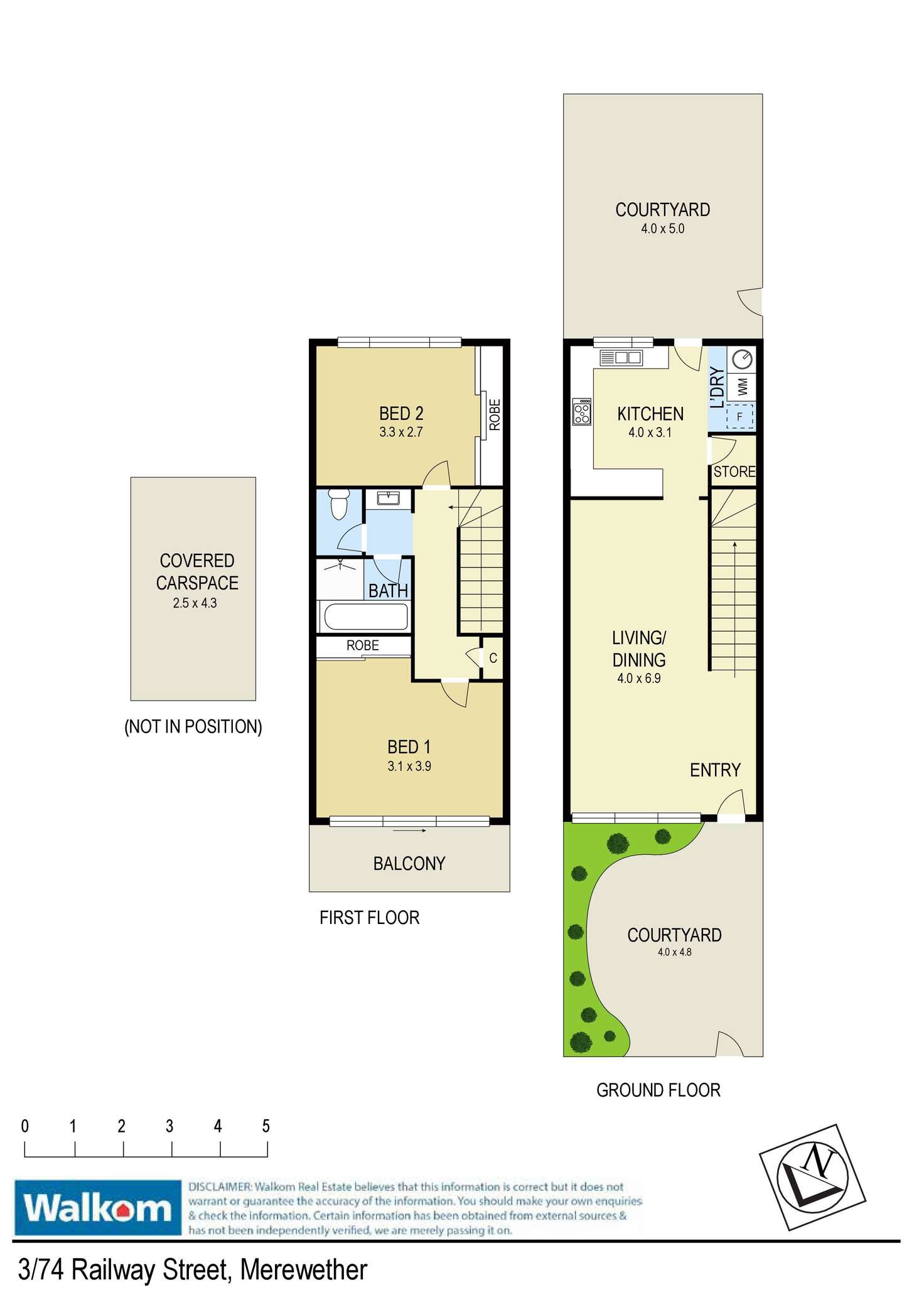 Floorplan of Homely townhouse listing, 3/74 Railway Street, Merewether NSW 2291