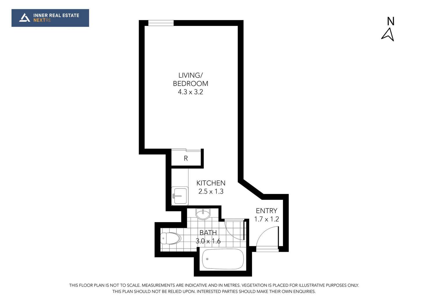 Floorplan of Homely studio listing, 1302/222 Russell Street, Melbourne VIC 3000