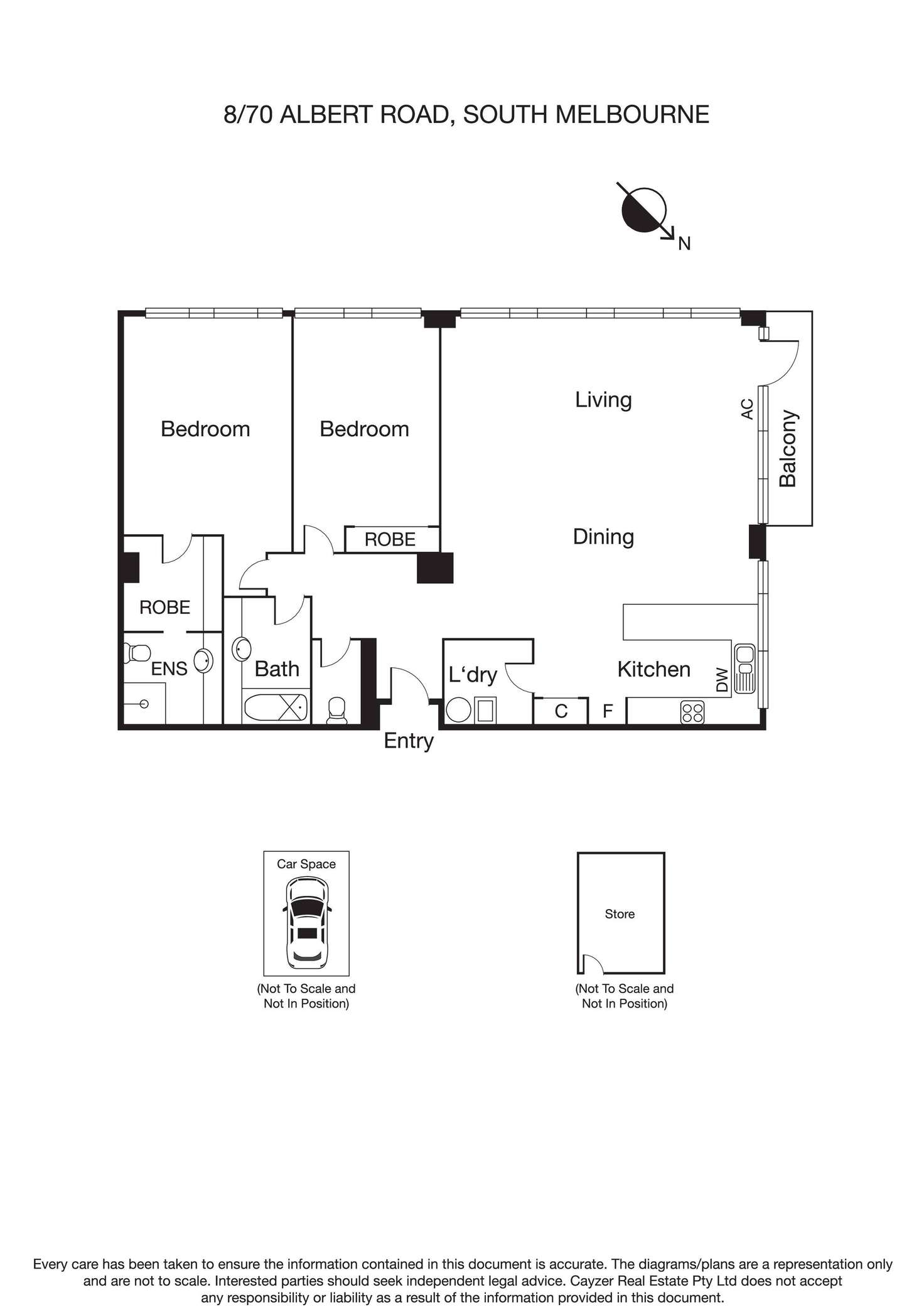 Floorplan of Homely apartment listing, 8/70 Albert Road, South Melbourne VIC 3205