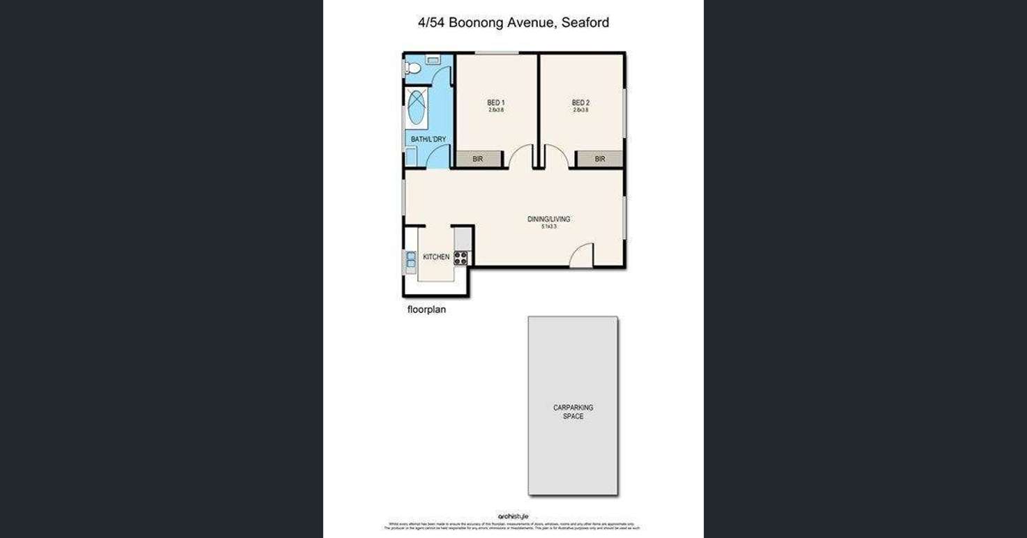 Floorplan of Homely unit listing, 4/54 Boonong Avenue, Seaford VIC 3198