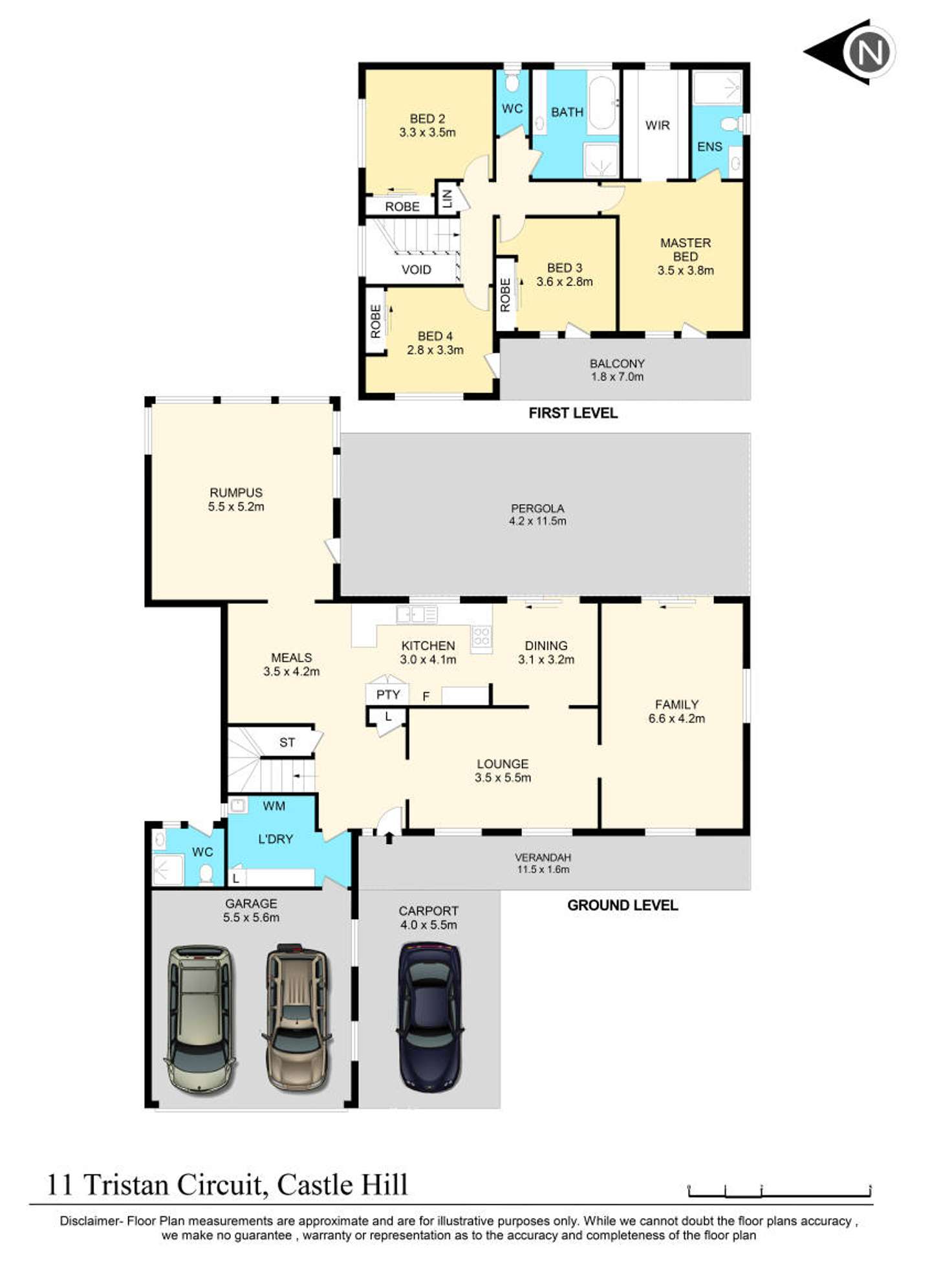 Floorplan of Homely house listing, 11 Tristan Court, Castle Hill NSW 2154