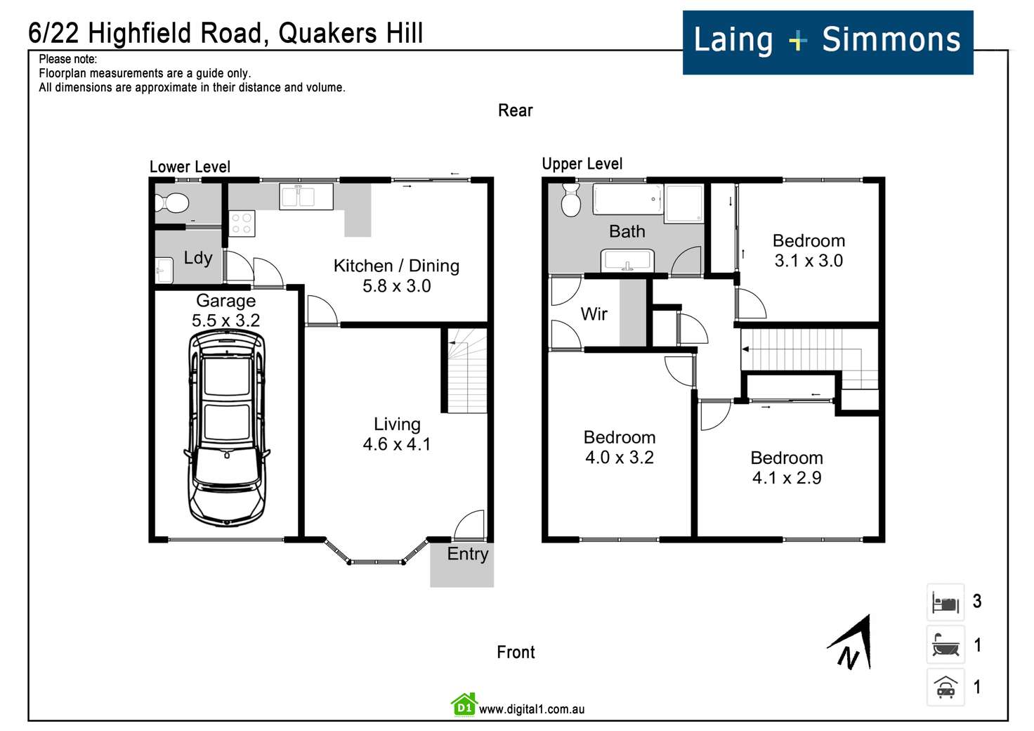 Floorplan of Homely townhouse listing, 6/22 Highfield Road, Quakers Hill NSW 2763