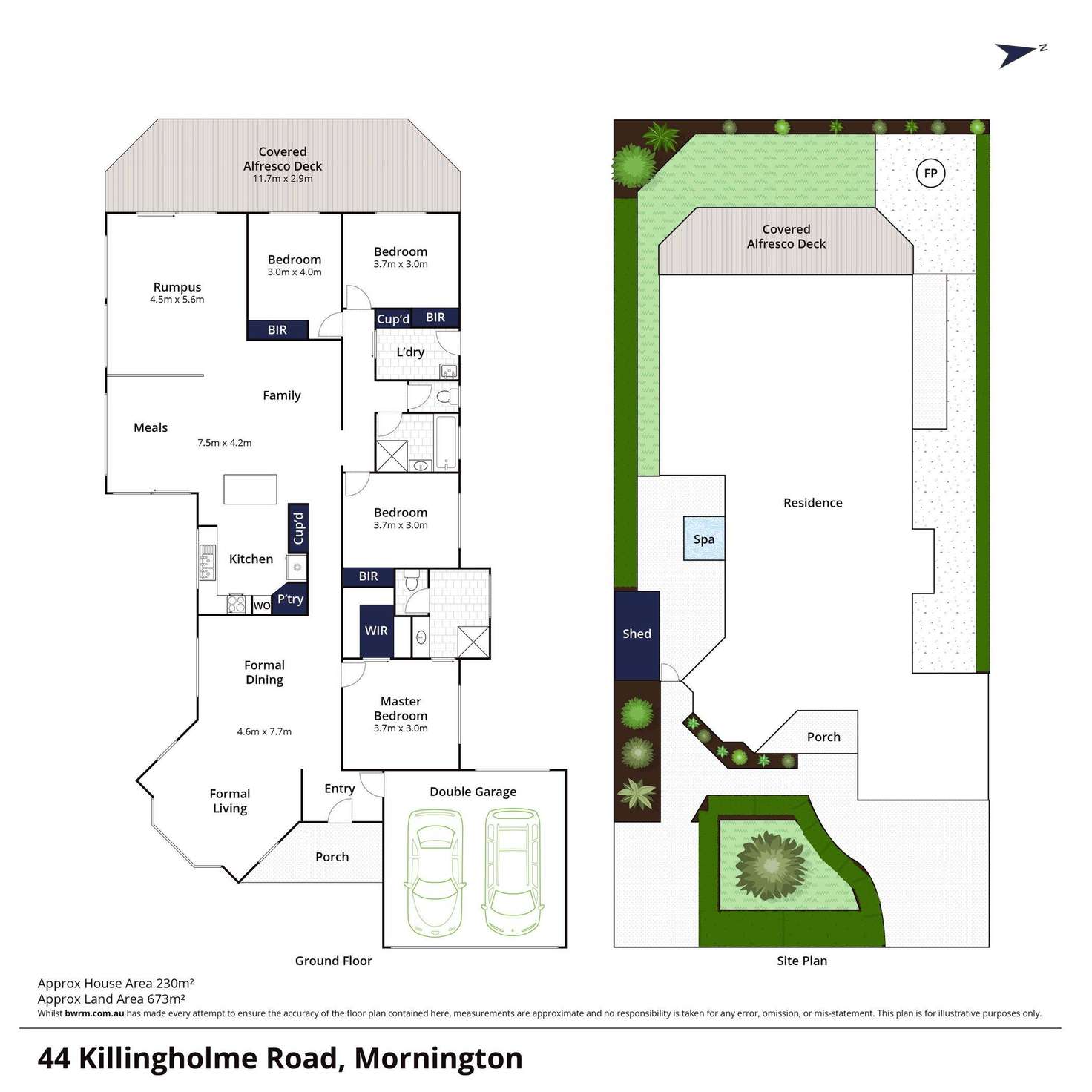 Floorplan of Homely house listing, 44 Killingholme Drive, Mornington VIC 3931