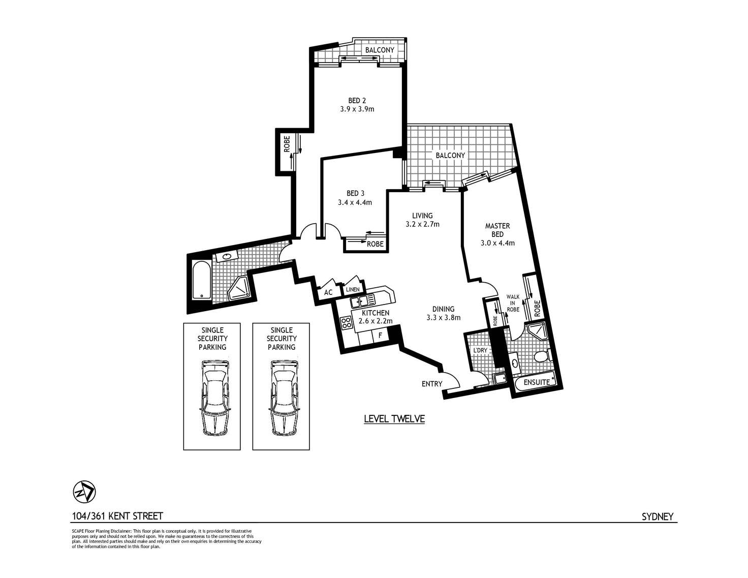 Floorplan of Homely apartment listing, 104/361 Kent Street, Sydney NSW 2000