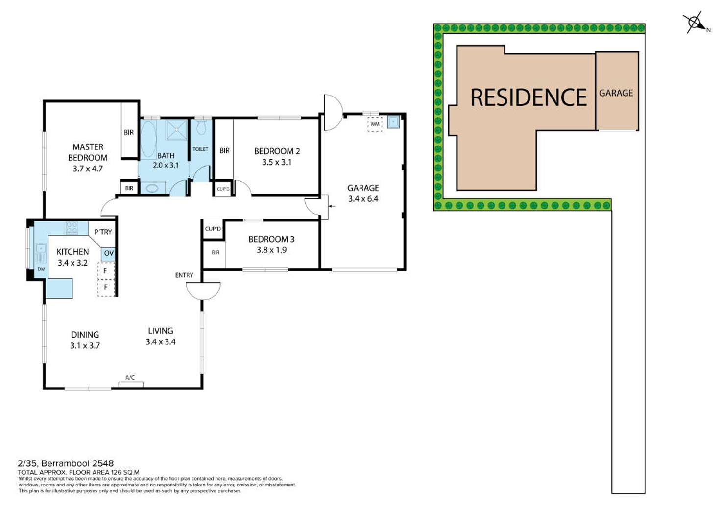 Floorplan of Homely unit listing, 2/35 Berrambool Drive, Merimbula NSW 2548