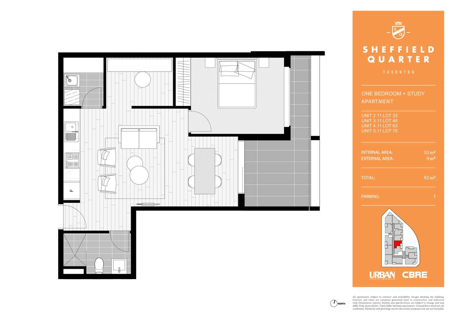 Floorplan of Homely apartment listing, 411/60 Lord Sheffield Circuit, Penrith NSW 2750