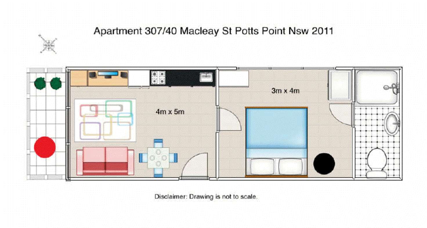 Floorplan of Homely unit listing, 307/40 Macleay Street, Potts Point NSW 2011