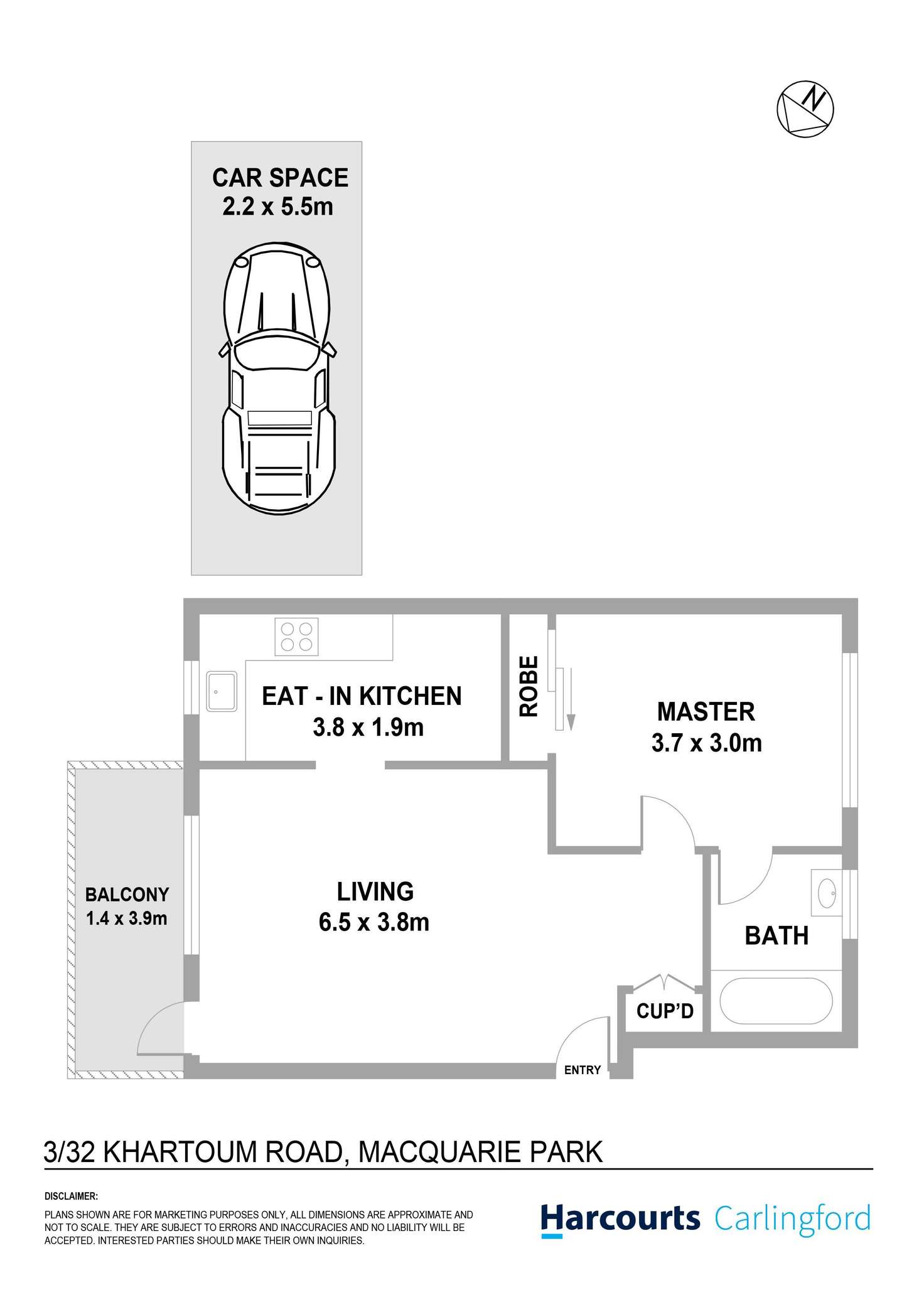 Floorplan of Homely unit listing, 3/32 Khartoum Road, Macquarie Park NSW 2113