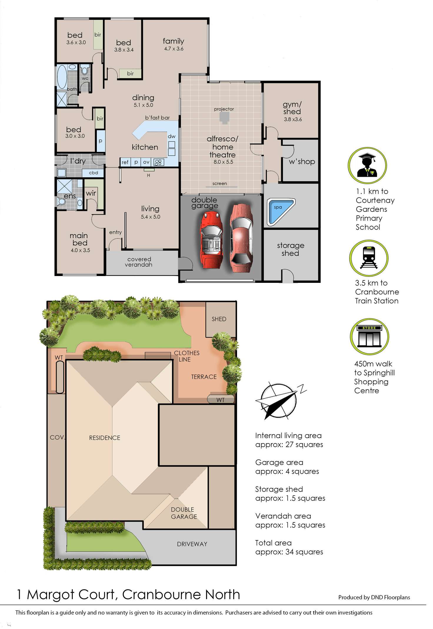 Floorplan of Homely house listing, 1 Margot Court, Cranbourne North VIC 3977