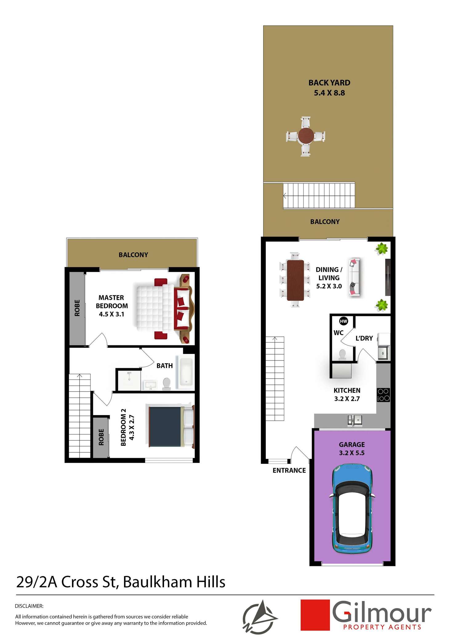 Floorplan of Homely townhouse listing, 29/2A Cross Street, Baulkham Hills NSW 2153
