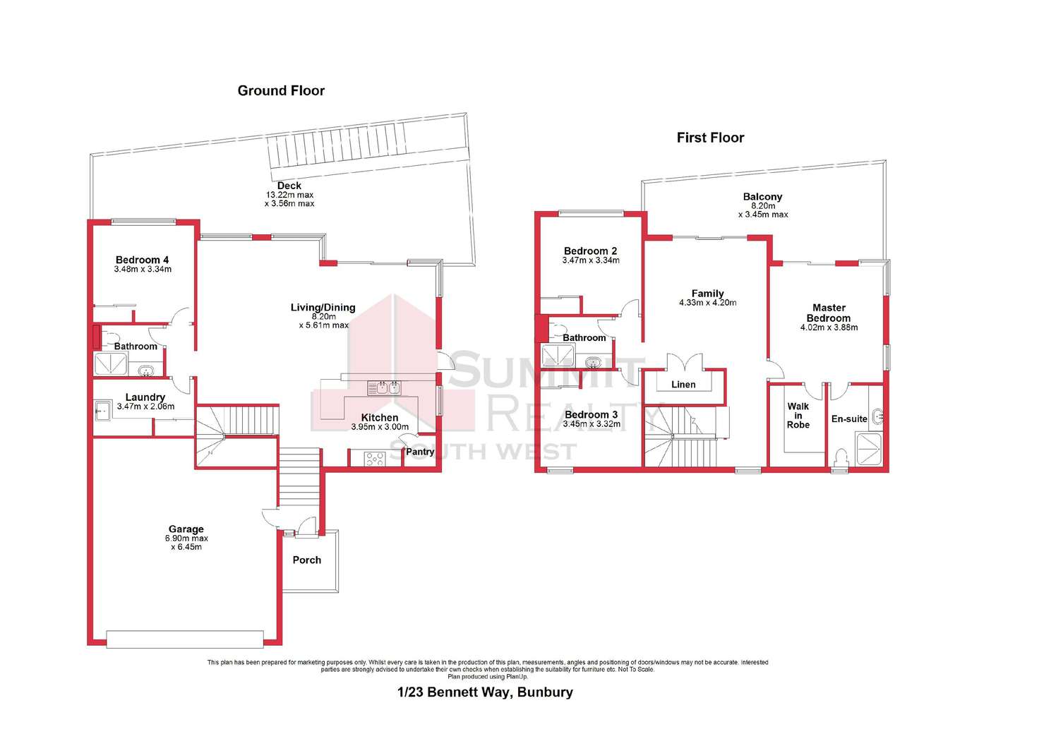 Floorplan of Homely townhouse listing, 23 Bennett Way, Bunbury WA 6230