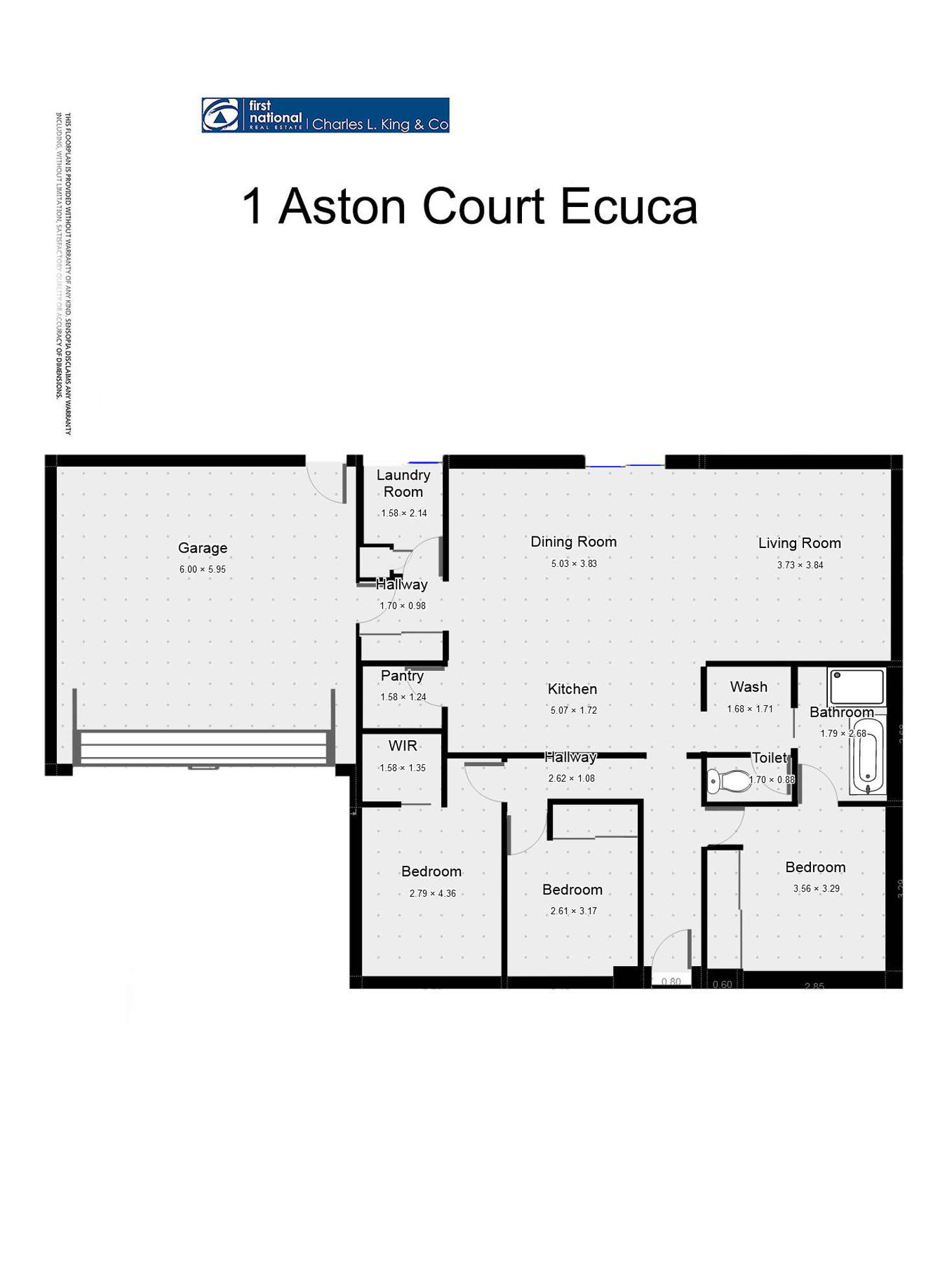 Floorplan of Homely house listing, 1 Aston Court, Echuca VIC 3564