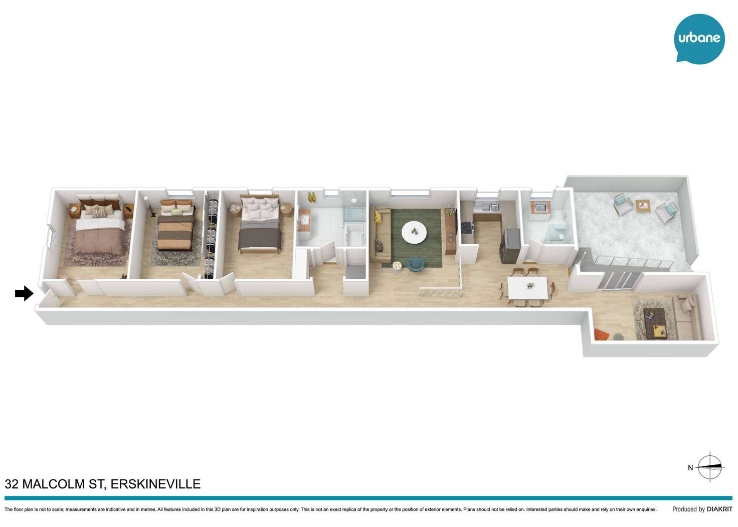 Floorplan of Homely house listing, 32 Malcolm Street, Erskineville NSW 2043