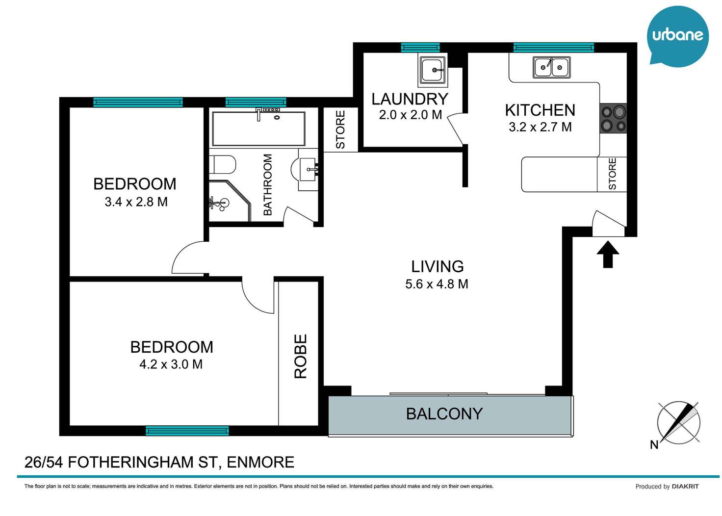 Floorplan of Homely apartment listing, 26/54 Fotheringham Street, Enmore NSW 2042