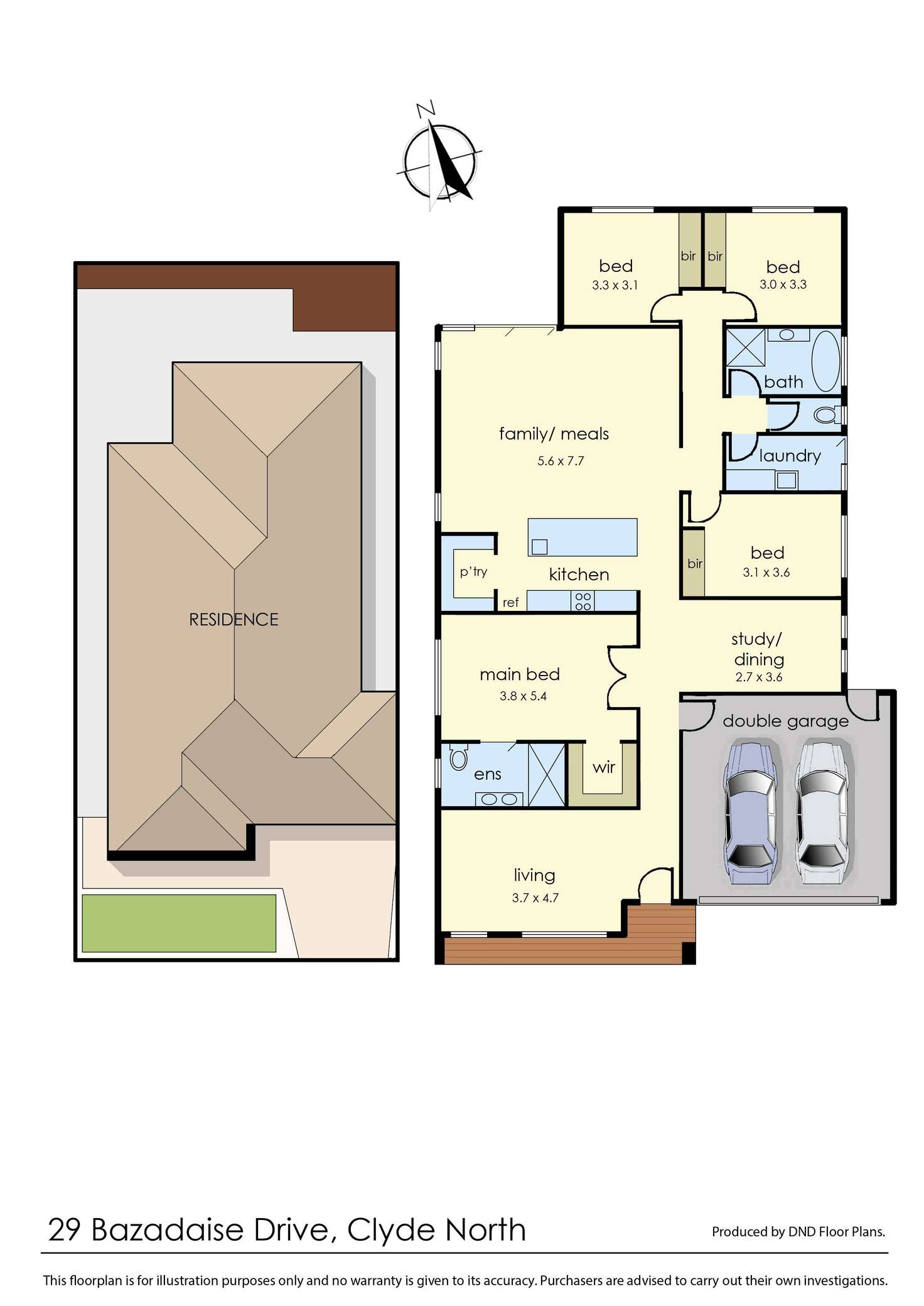 Floorplan of Homely house listing, 29 Bazadaise Drive, Clyde North VIC 3978