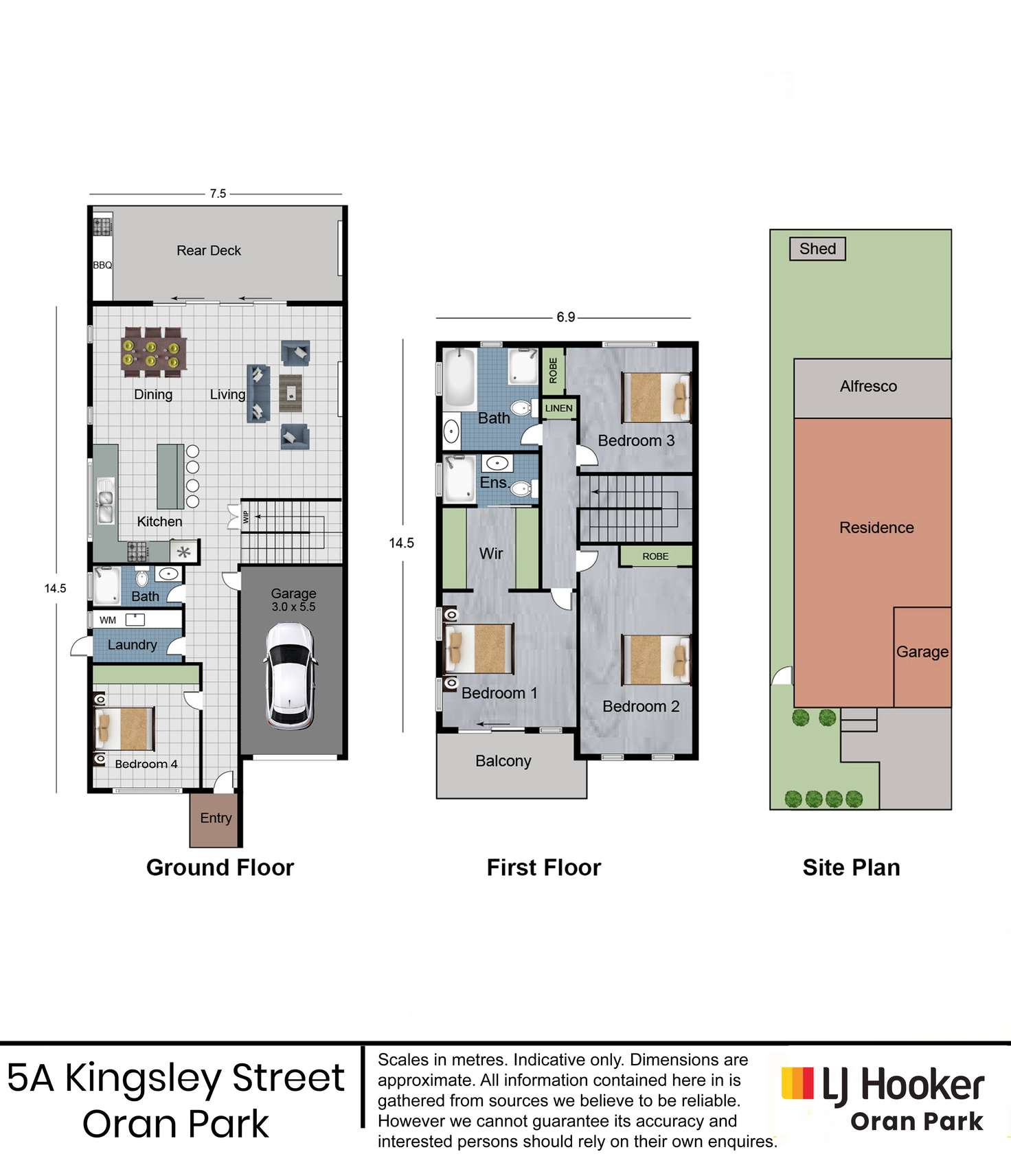 Floorplan of Homely semiDetached listing, 5a Kingsley Street, Oran Park NSW 2570