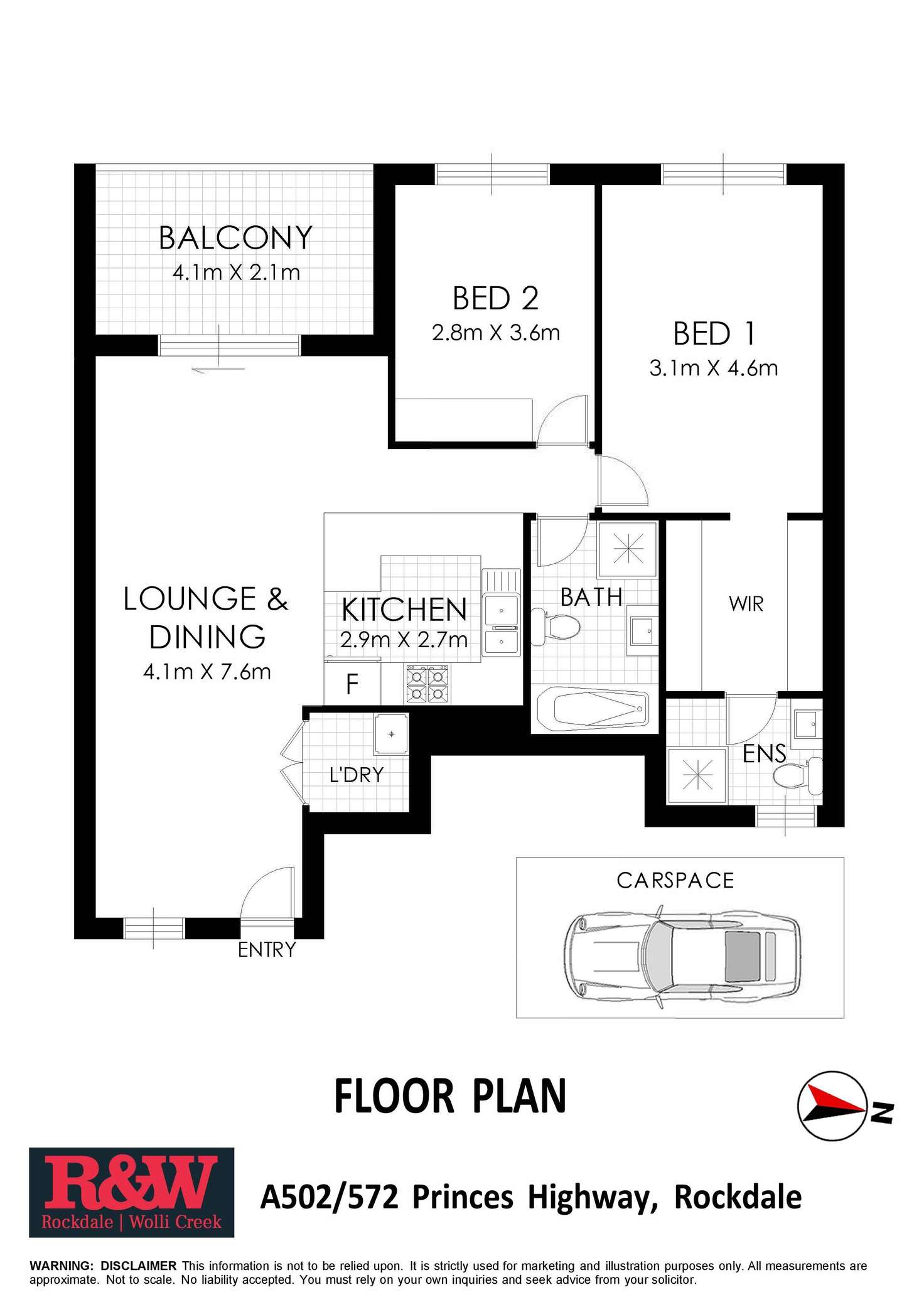 Floorplan of Homely apartment listing, A502/572 Princes Highway, Rockdale NSW 2216