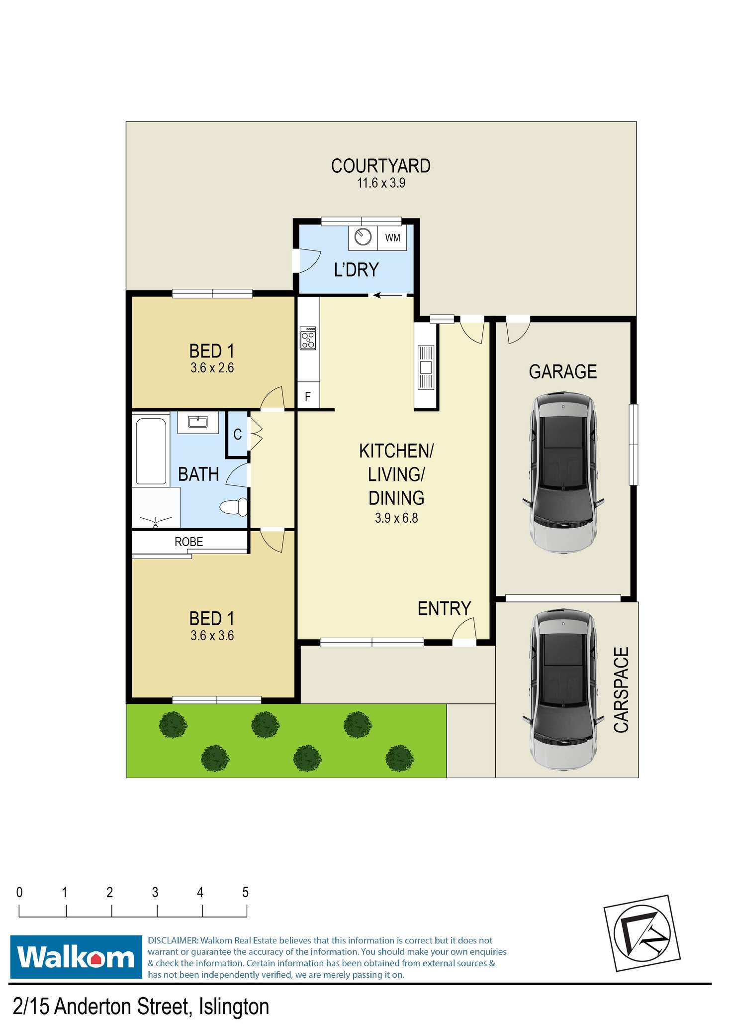 Floorplan of Homely villa listing, 2/15 Anderton Street, Islington NSW 2296