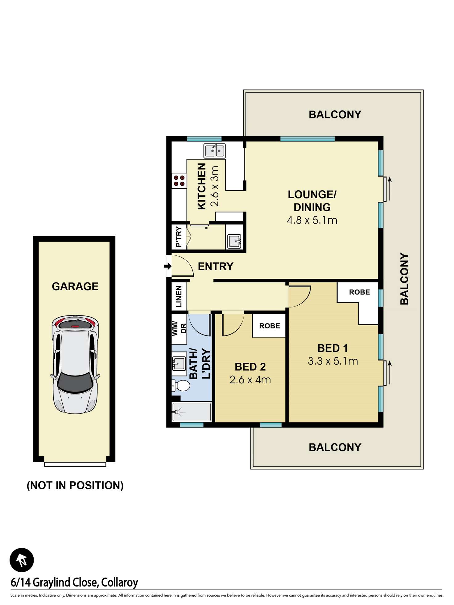 Floorplan of Homely apartment listing, 6/14 Graylind Close, Collaroy NSW 2097