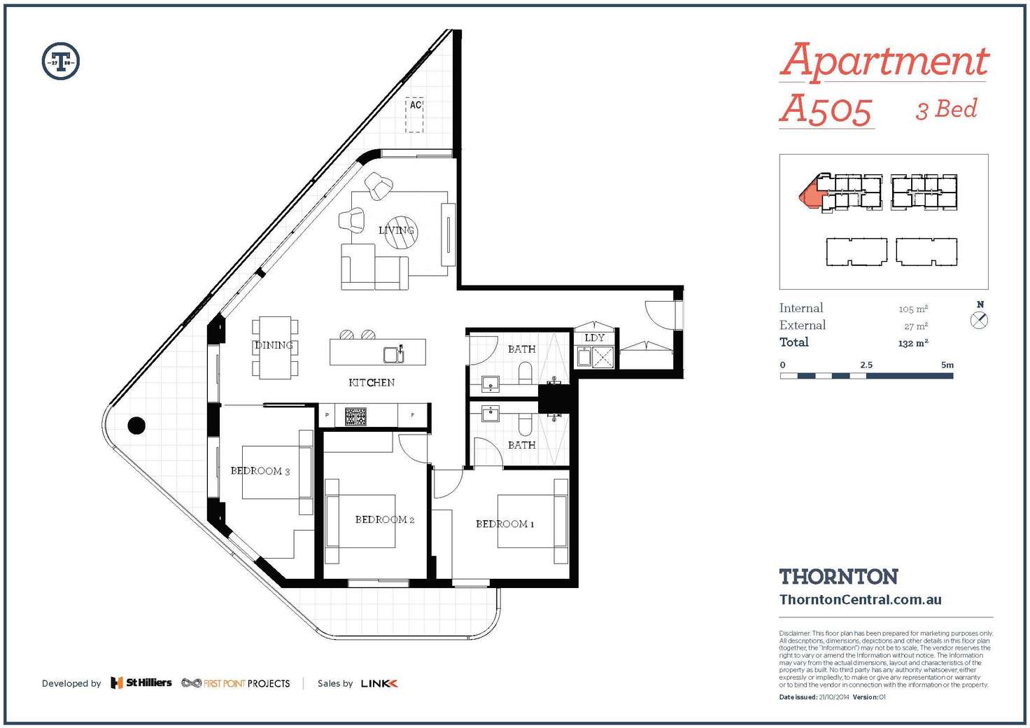 Floorplan of Homely apartment listing, 505/101A Lord Sheffield Circuit, Penrith NSW 2750