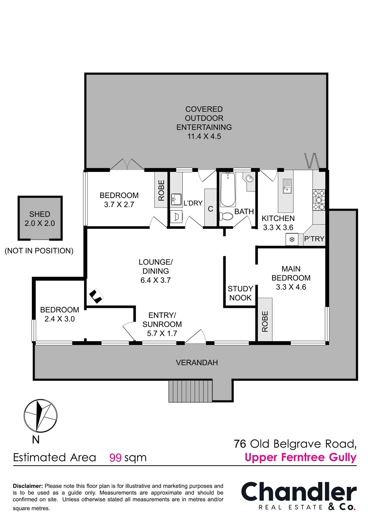 Floorplan of Homely house listing, 76 Old Belgrave Road, Upper Ferntree Gully VIC 3156